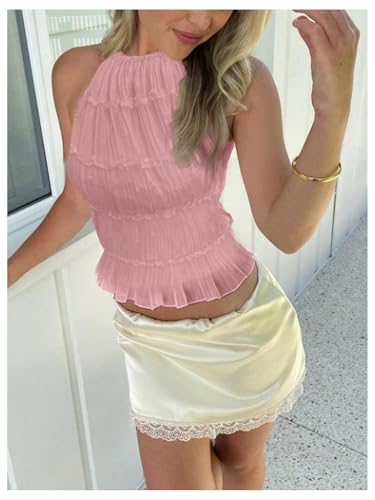 SOLY HUX Open Back Halter Tops for Women