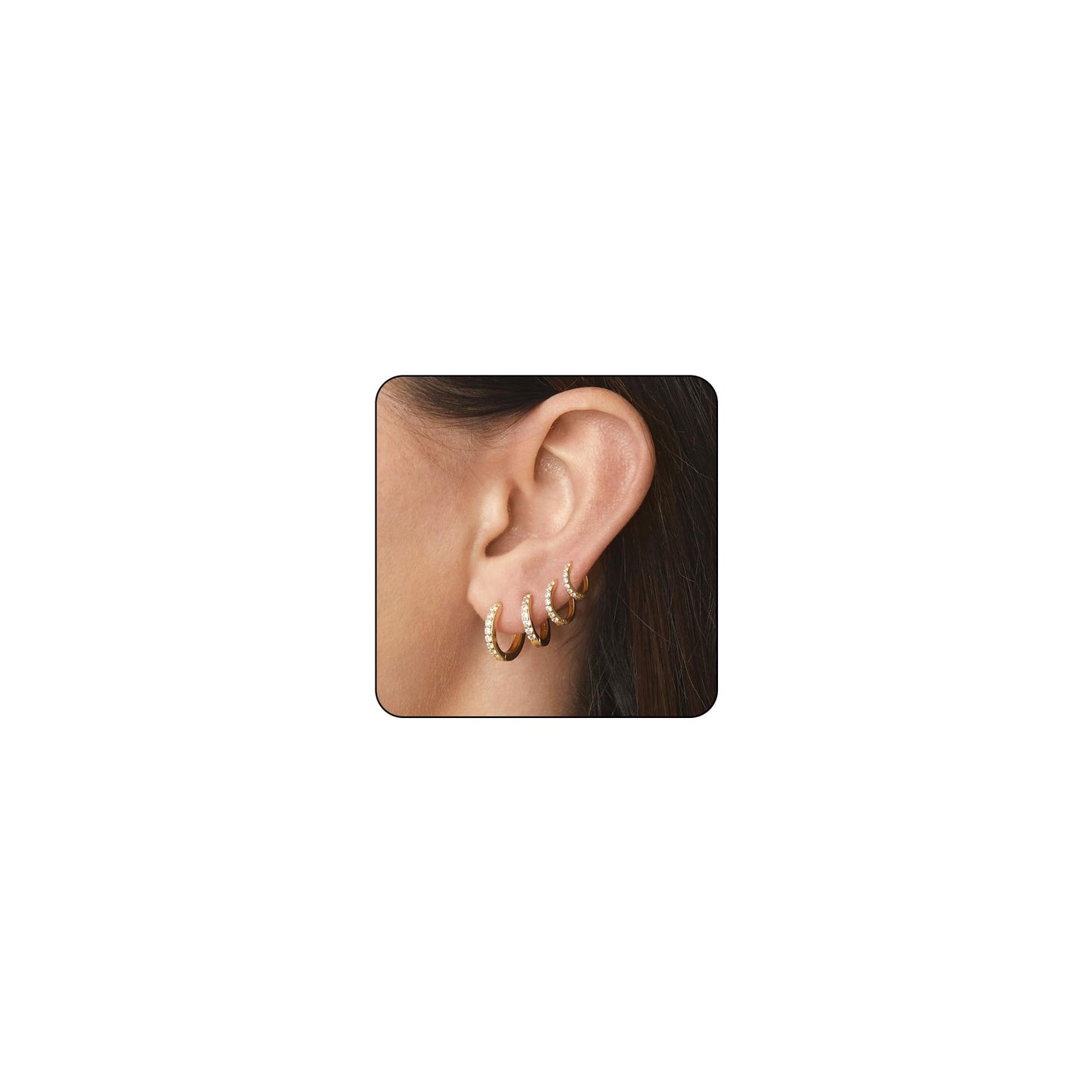 MIDEEO Gold/Sliver Chunky Hoop Earrings Set, 14K Gold Plated Twisted Huggie Hoop Earring