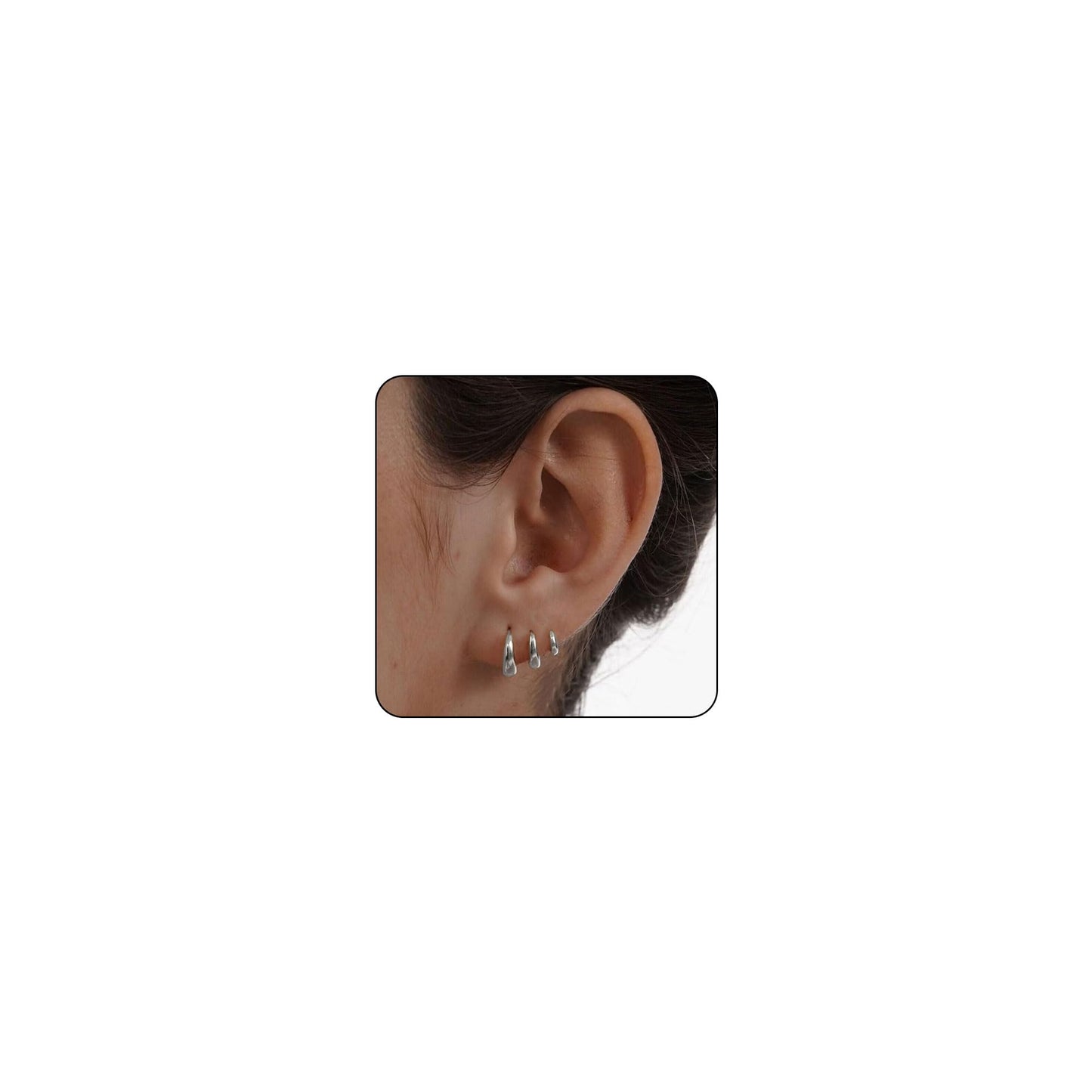 MIDEEO Gold/Sliver Chunky Hoop Earrings Set, 14K Gold Plated Twisted Huggie Hoop Earring