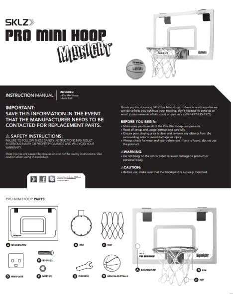 SKLZ Pro Mini Indoor Basketball Hoop - Over The Door – Portable