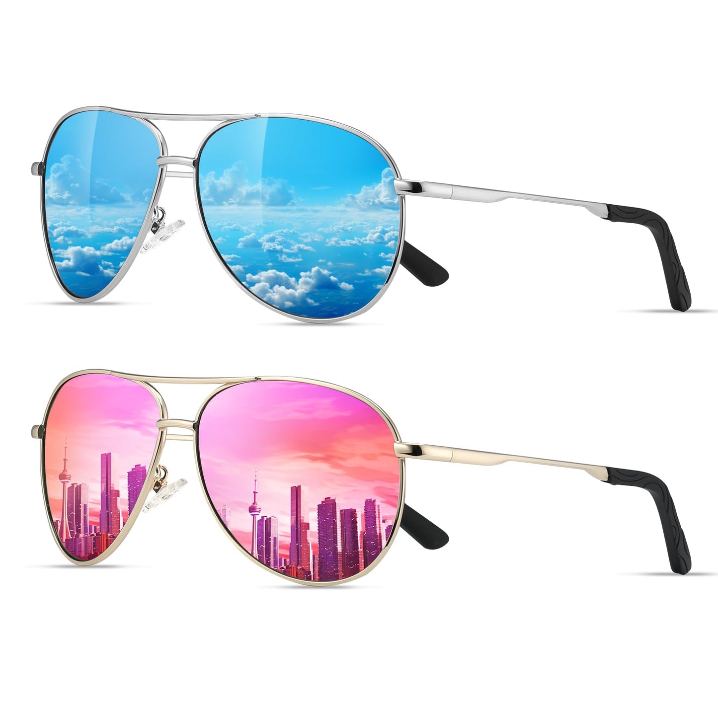 Eiuizah Polarized Aviator Sunglasses with UV Protection