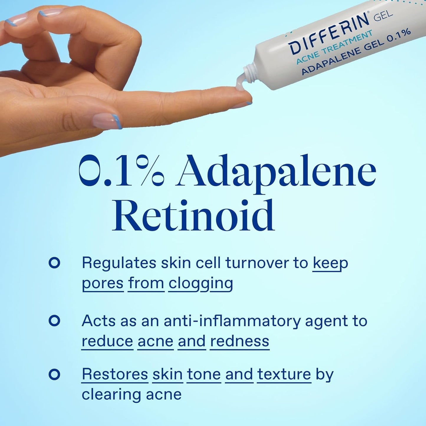 Differin Acne Treatment Gel, 45g Tube, Pack of 2 (Packaging May Vary)