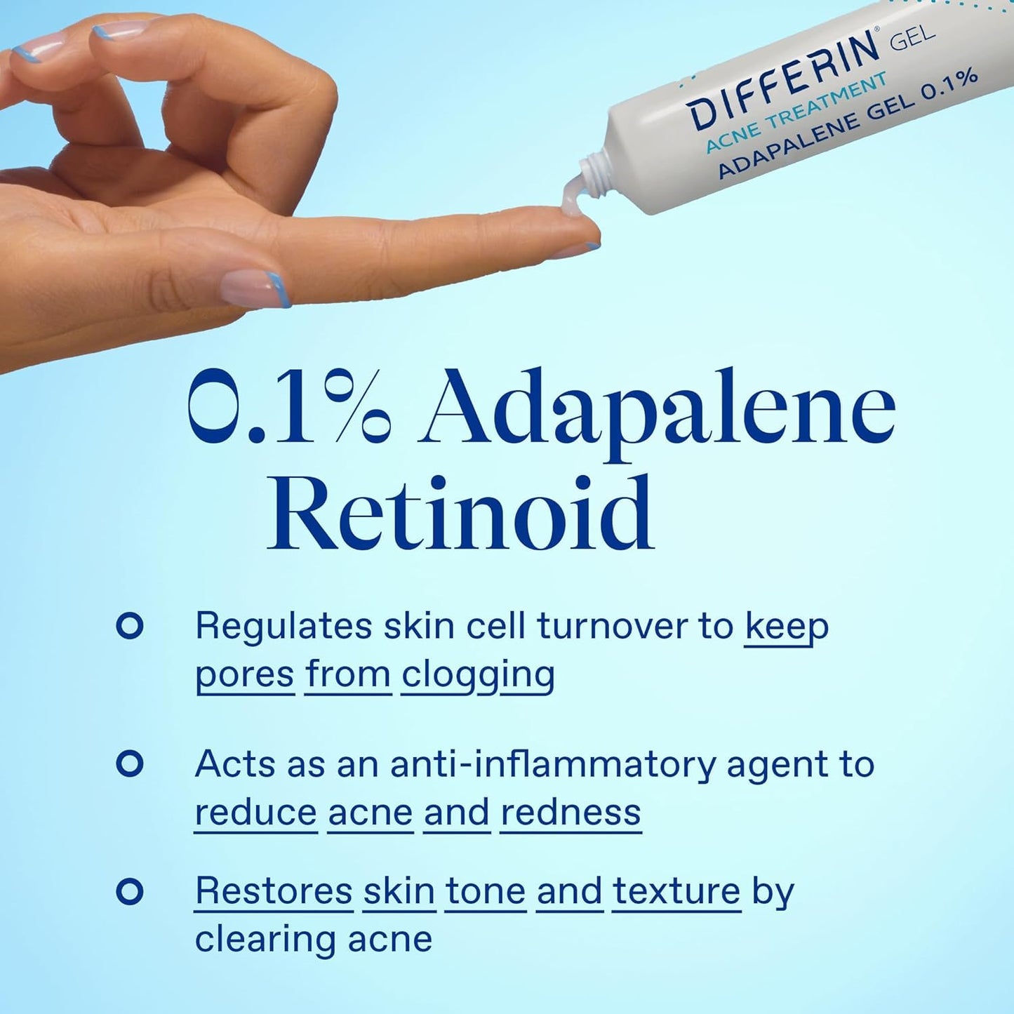 Differin Acne Treatment Gel, 45g Tube, Pack of 2 (Packaging May Vary)