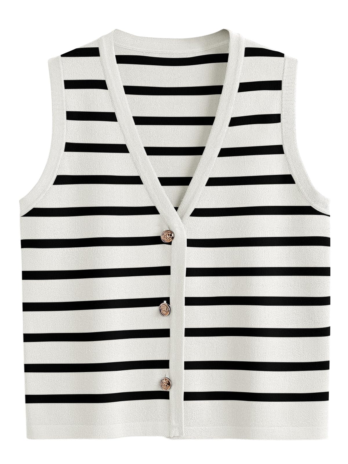 LILLUSORY Summer Vest Tops for Women, Striped Sweater Vests