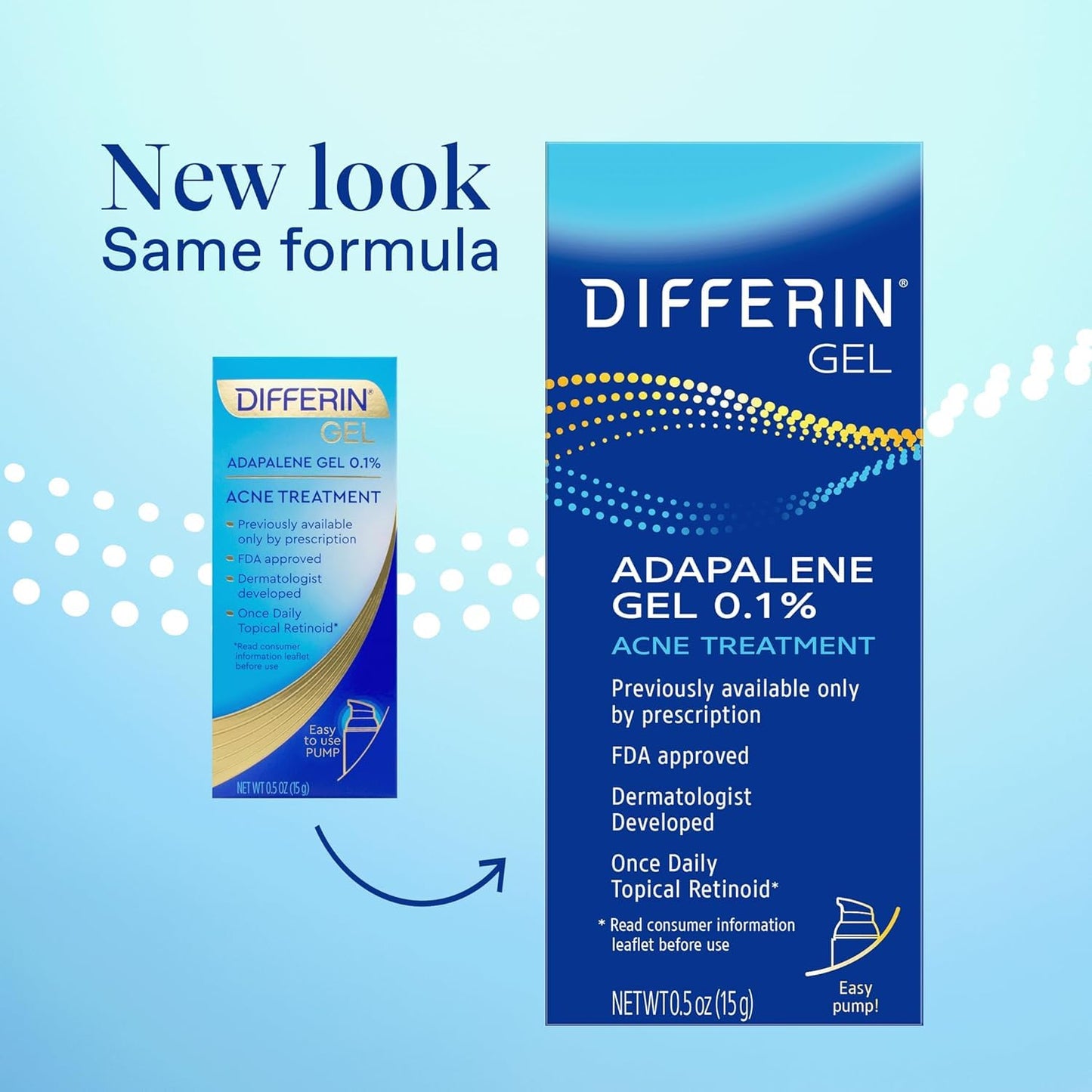 Differin Acne Treatment Gel, 45g Tube, Pack of 2 (Packaging May Vary)