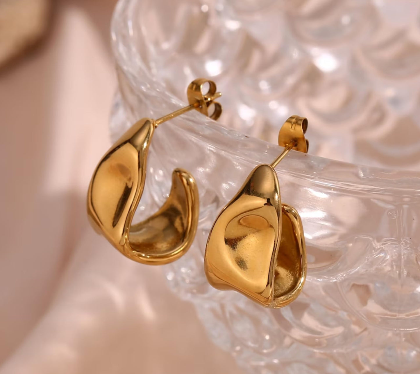 MIDEEO Gold/Sliver Chunky Hoop Earrings Set, 14K Gold Plated Twisted Huggie Hoop Earring
