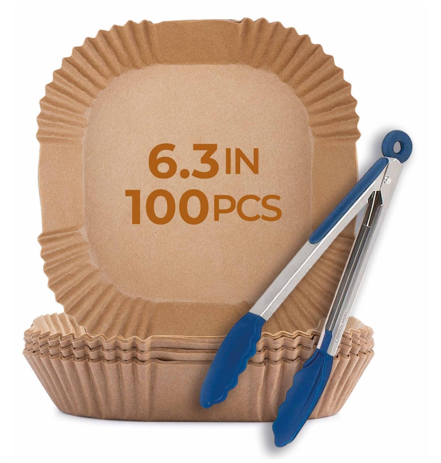 Disposable Air Fryer Liners 8 Inches - 100 Pcs Square/Round shaped, Fit for 5-8qt
