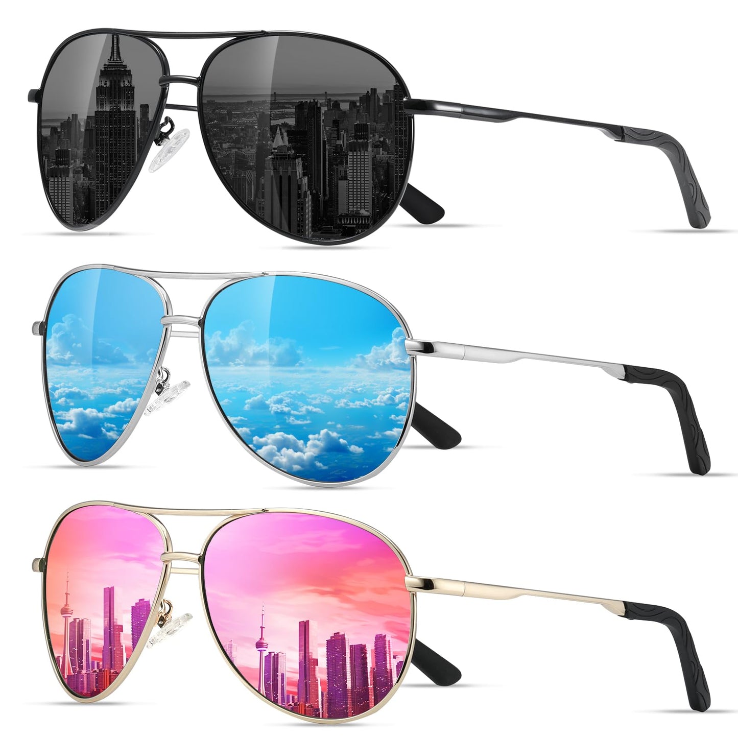 Eiuizah Polarized Aviator Sunglasses with UV Protection