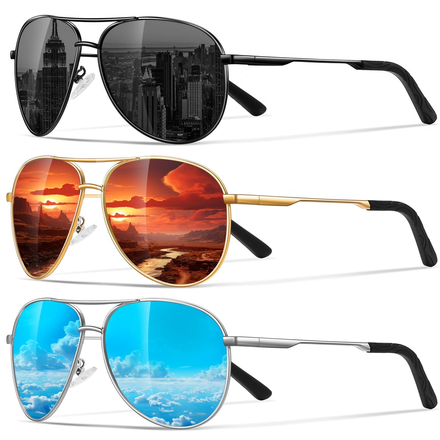 Eiuizah Polarized Aviator Sunglasses with UV Protection