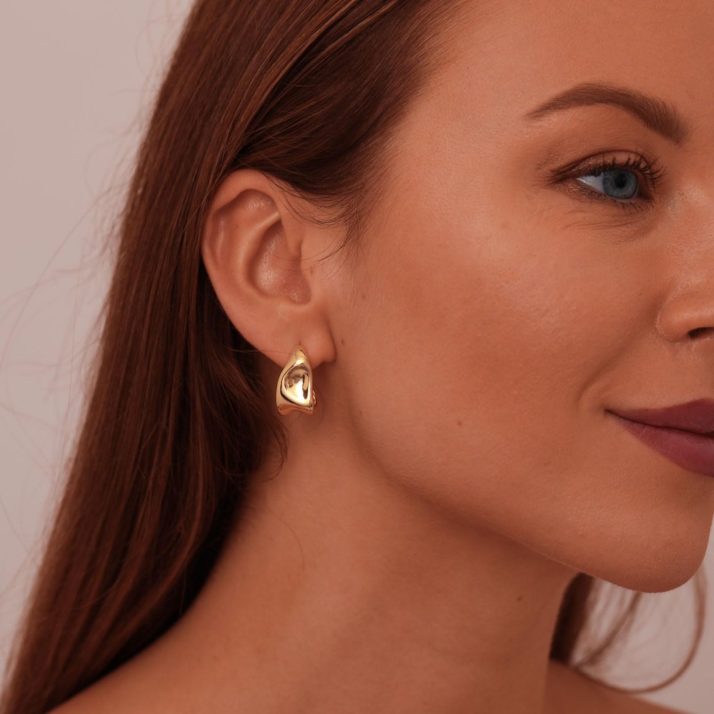 MIDEEO Gold/Sliver Chunky Hoop Earrings Set, 14K Gold Plated Twisted Huggie Hoop Earring