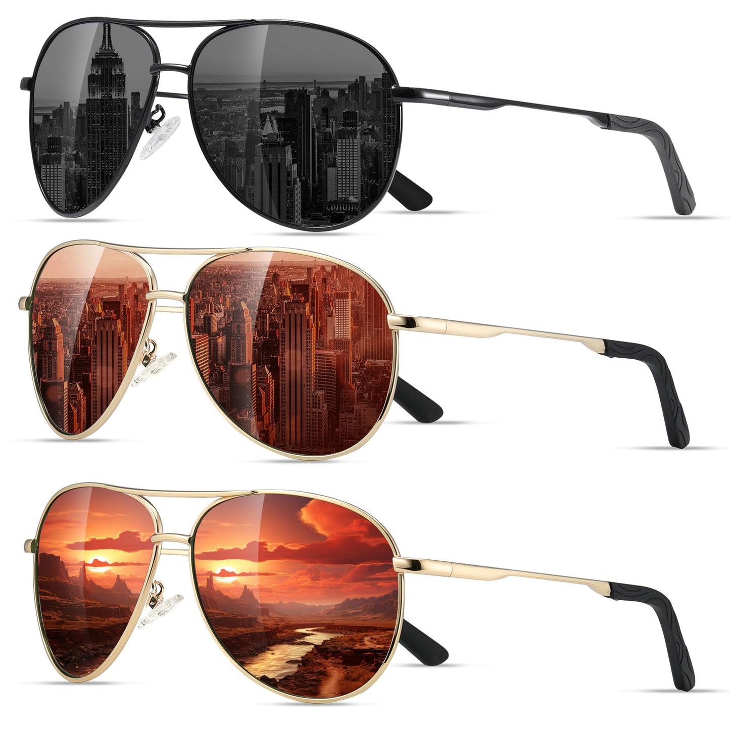 Eiuizah Polarized Aviator Sunglasses with UV Protection