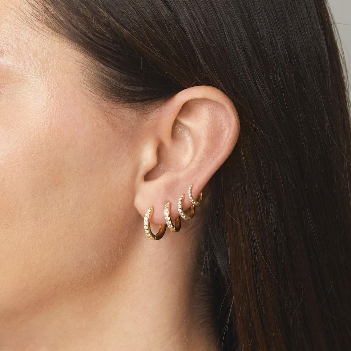 MIDEEO Gold/Sliver Chunky Hoop Earrings Set, 14K Gold Plated Twisted Huggie Hoop Earring