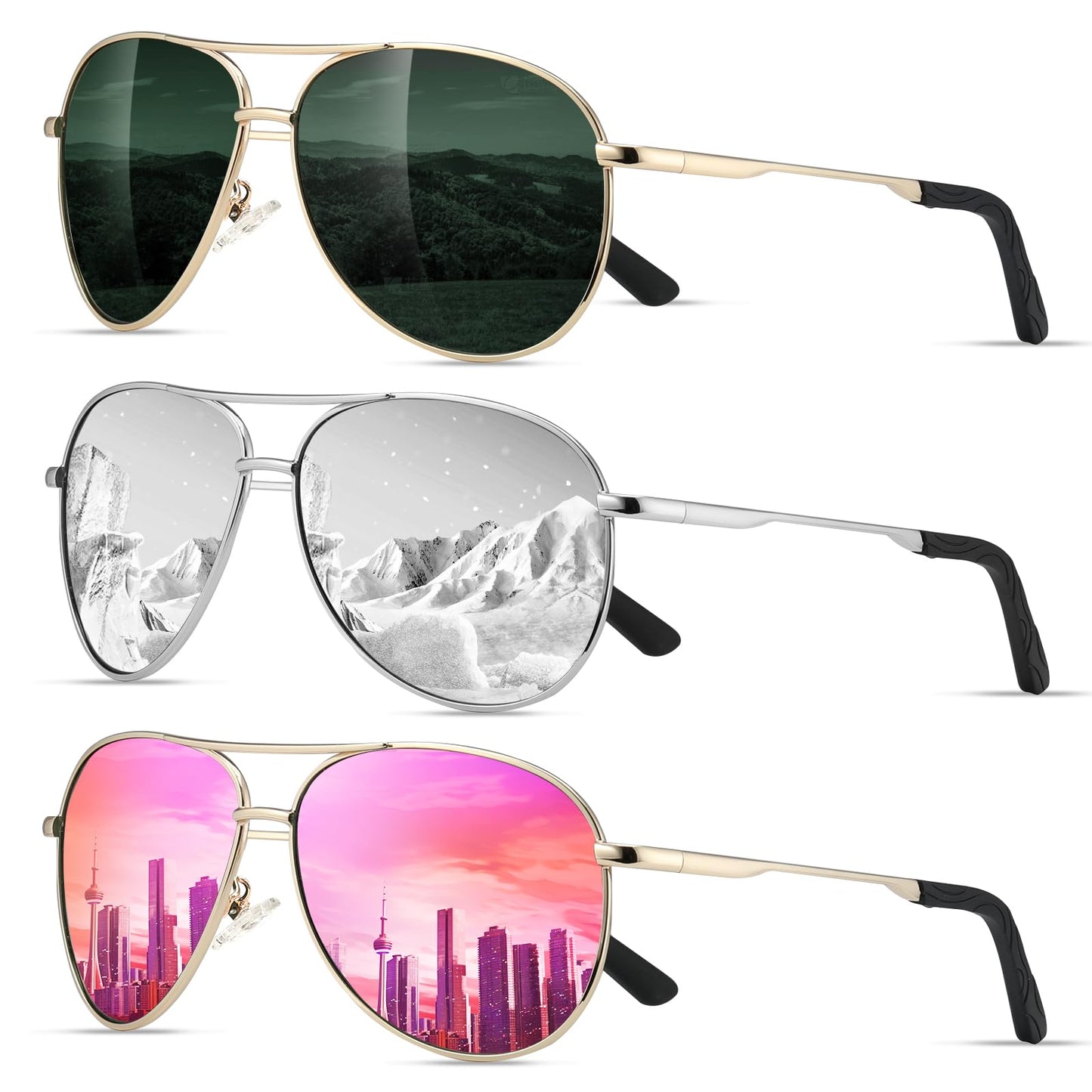 Eiuizah Polarized Aviator Sunglasses with UV Protection