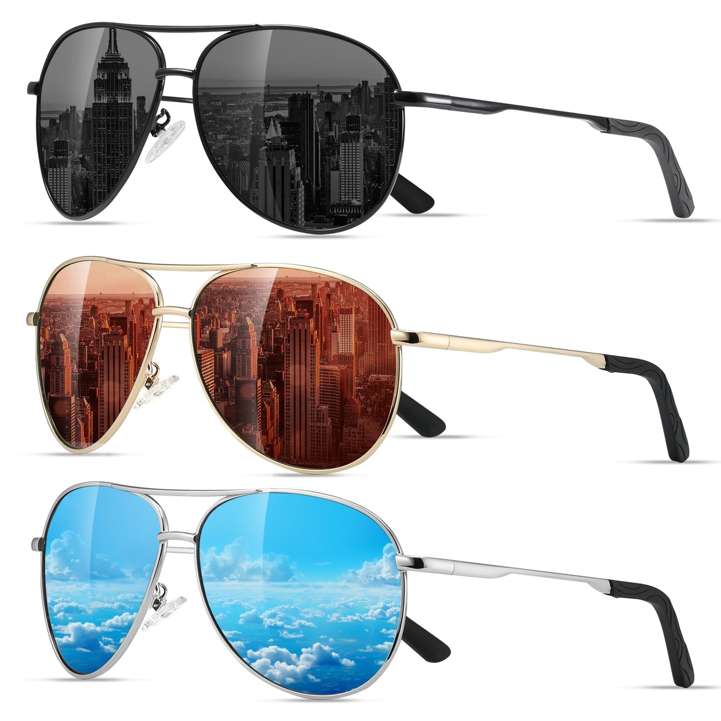 Eiuizah Polarized Aviator Sunglasses with UV Protection