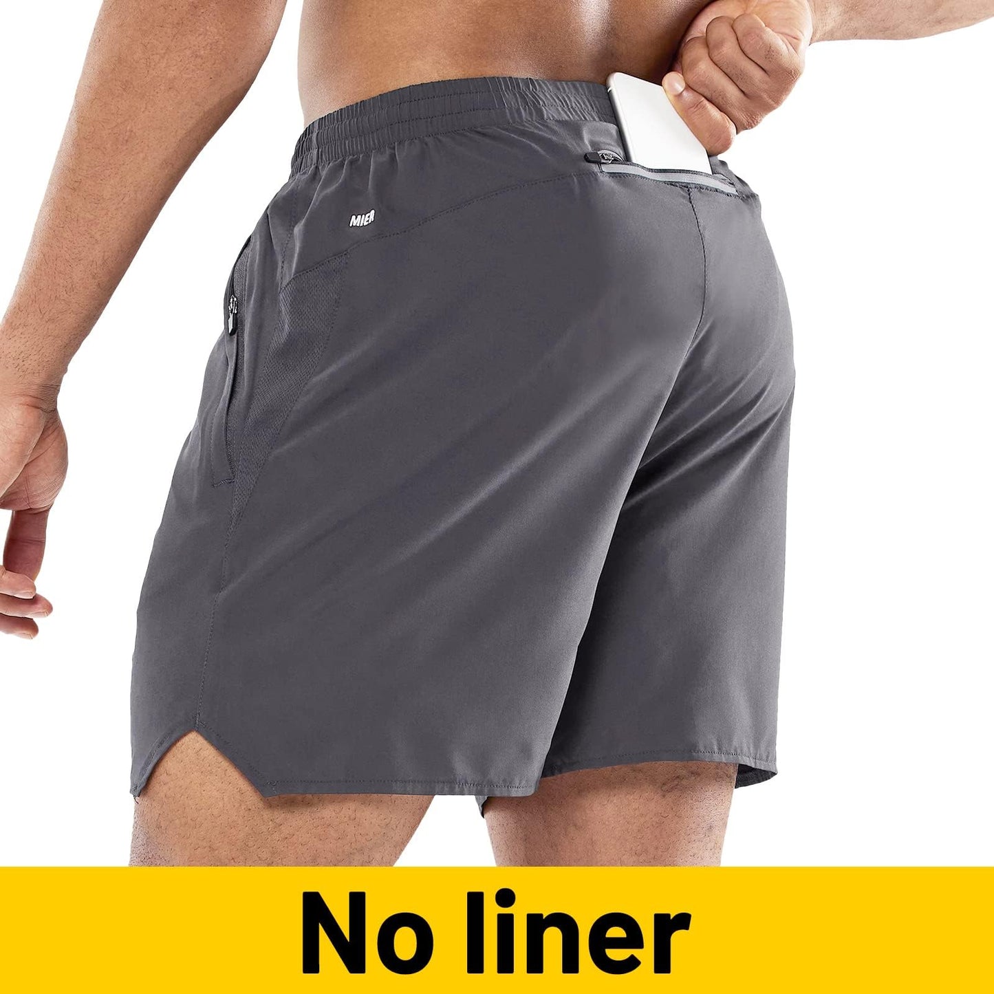MIER Men's Athletic Shorts 5 Inch Lightweight Running Workout Gym Shorts with Zipper Pockets, 2 Pack