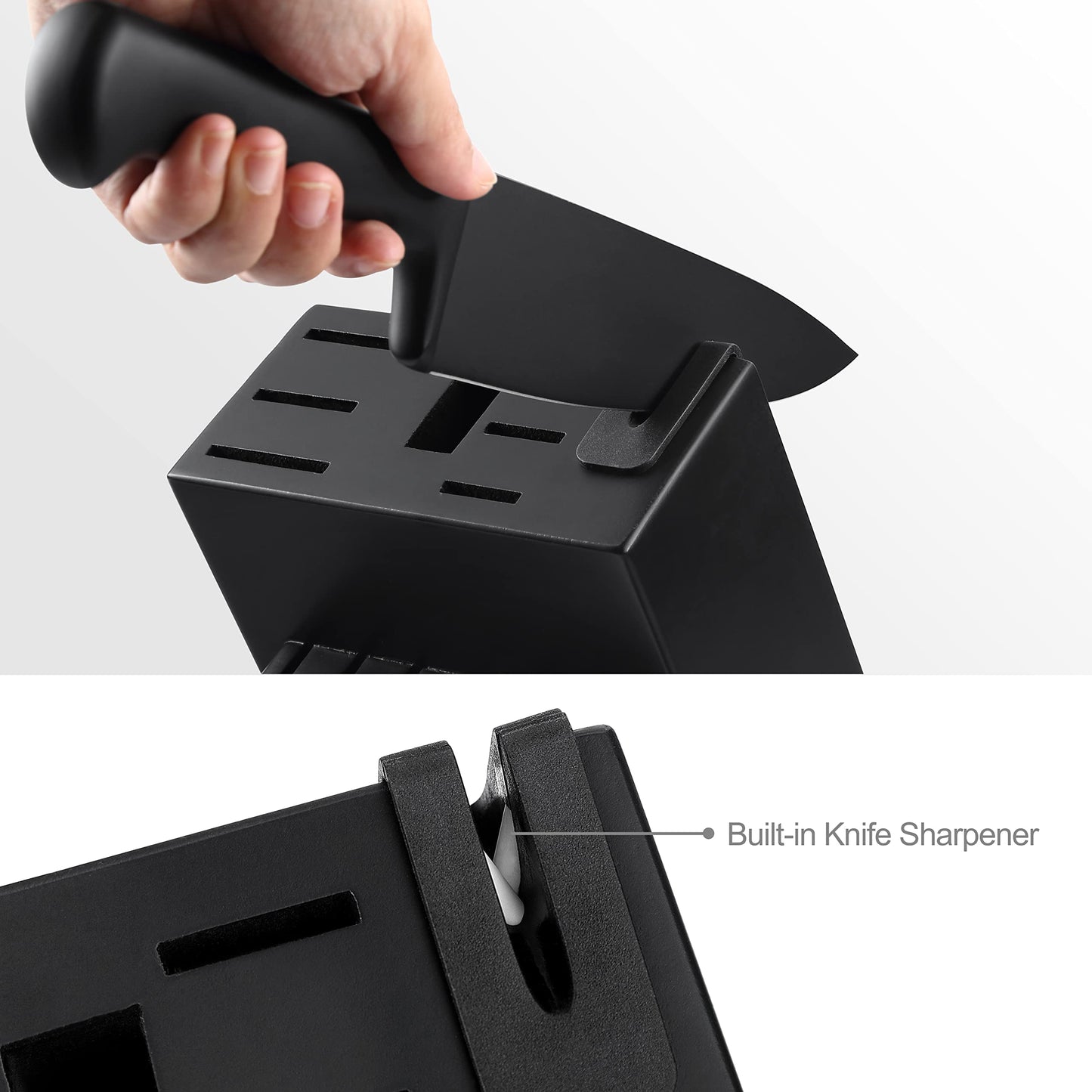 McCook® Knife Sets, German Stainless Steel Kitchen Knife Block Sets with Built-in Sharpener