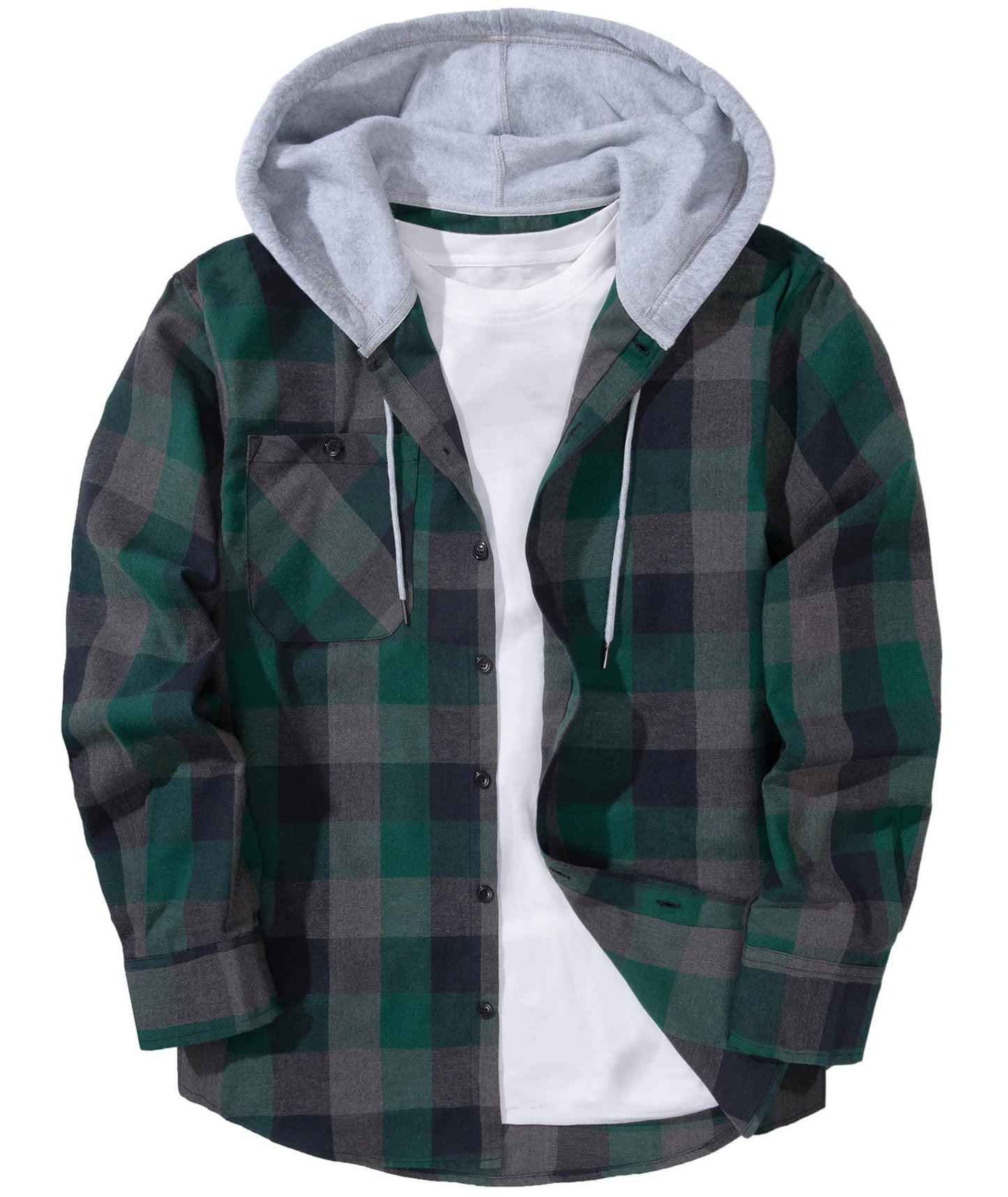 ZITY Men's Flannel Hoodie Shirts