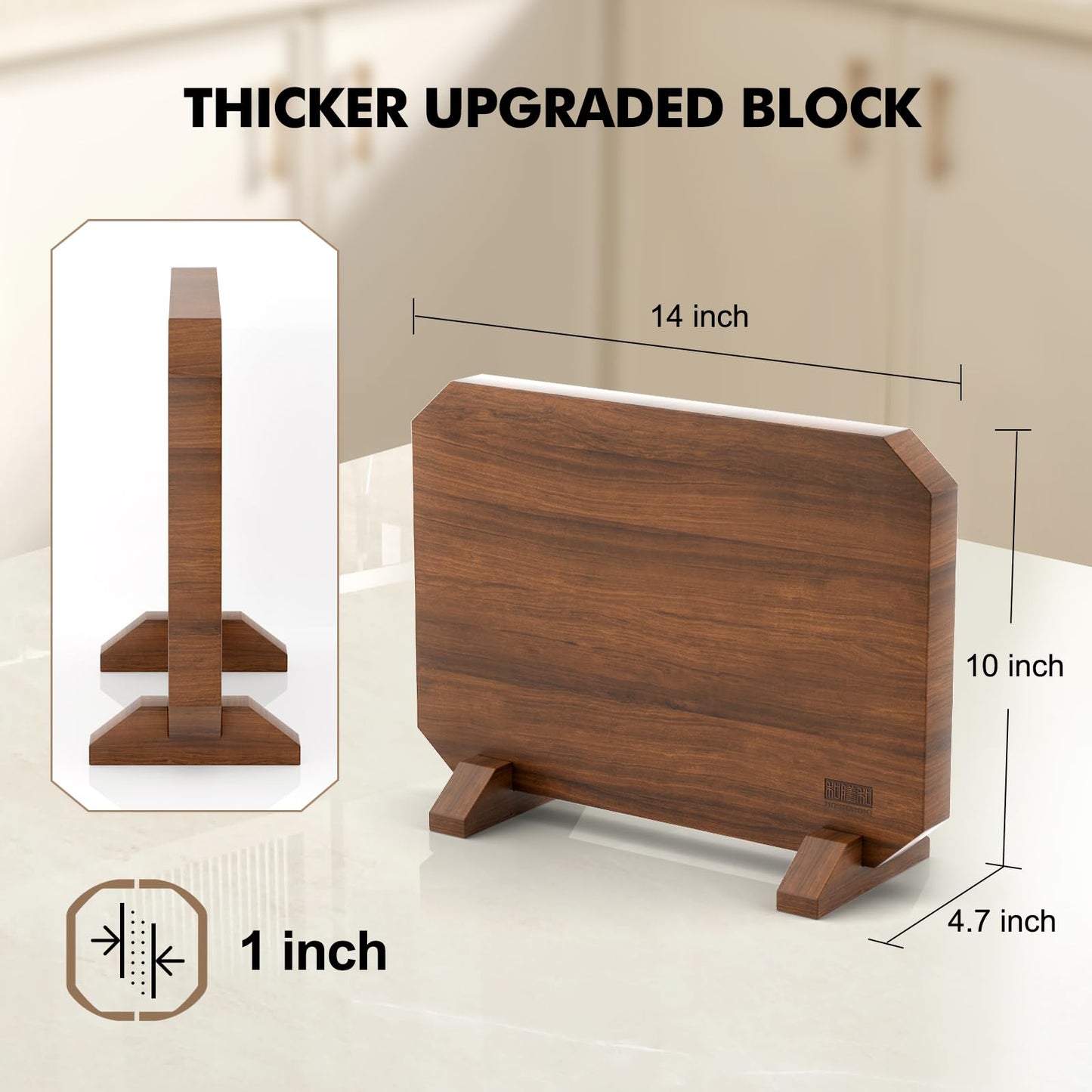 Magnetic Knife Block 14 x 10 Inches, Double Sided Magnetic Knife Holder Rack for Kitchen Counter