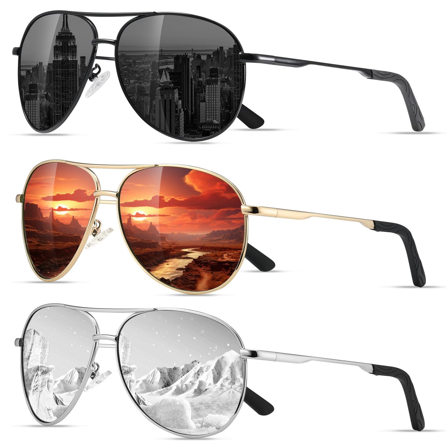 Eiuizah Polarized Aviator Sunglasses with UV Protection