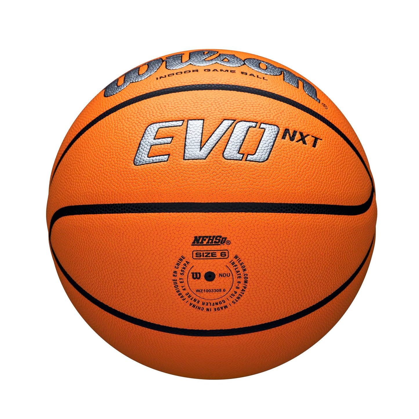 WILSON NCAA Evo NXT Official Indoor Game Basketballs - Sizes 6 and 7
