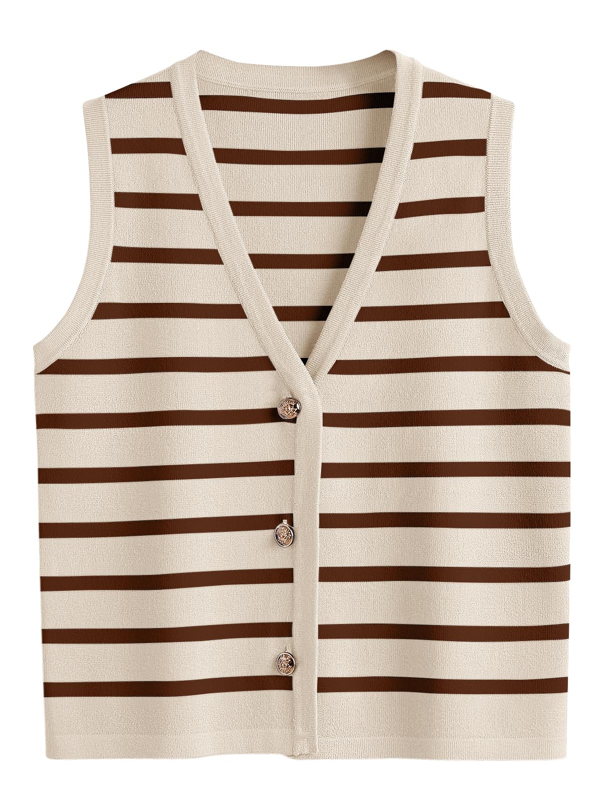LILLUSORY Summer Vest Tops for Women, Striped Sweater Vests