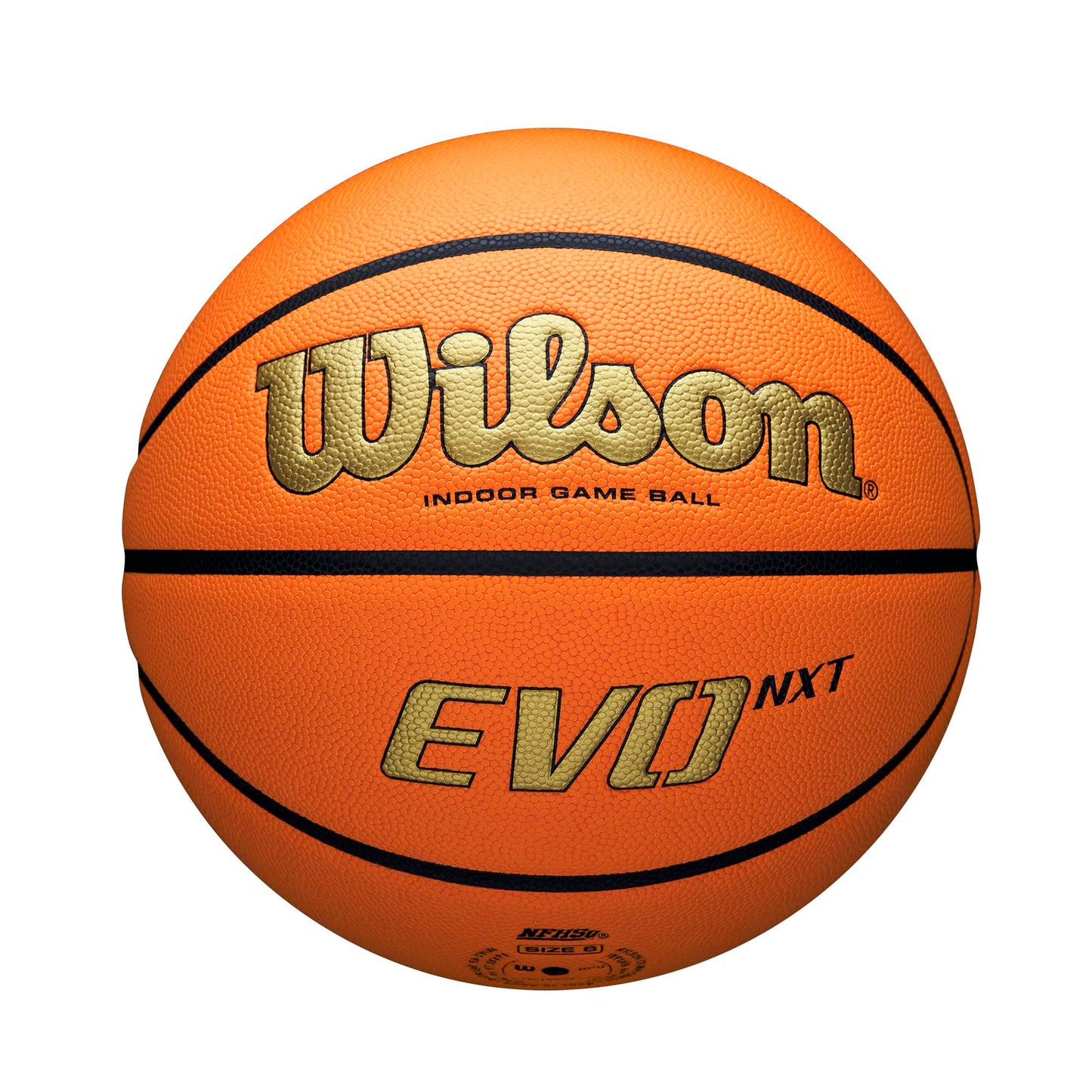 WILSON NCAA Evo NXT Official Indoor Game Basketballs - Sizes 6 and 7