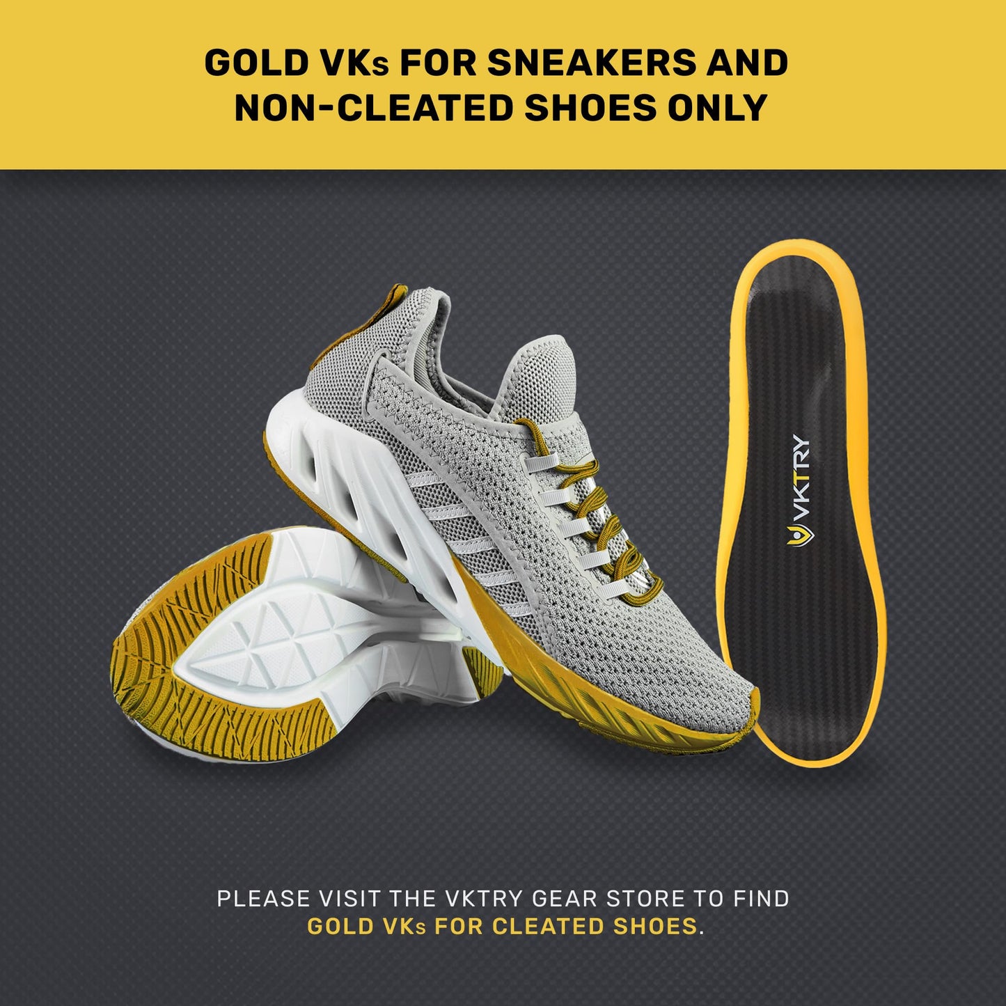 VKTRY Gold Carbon Fiber Performance Insoles –Customized Inserts
