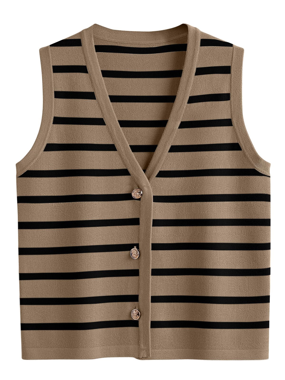 LILLUSORY Summer Vest Tops for Women, Striped Sweater Vests