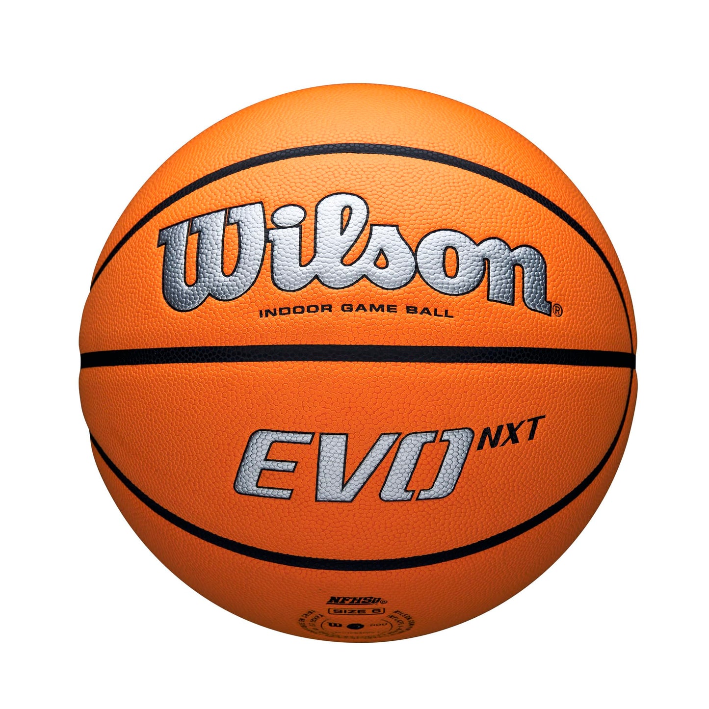 WILSON NCAA Evo NXT Official Indoor Game Basketballs - Sizes 6 and 7