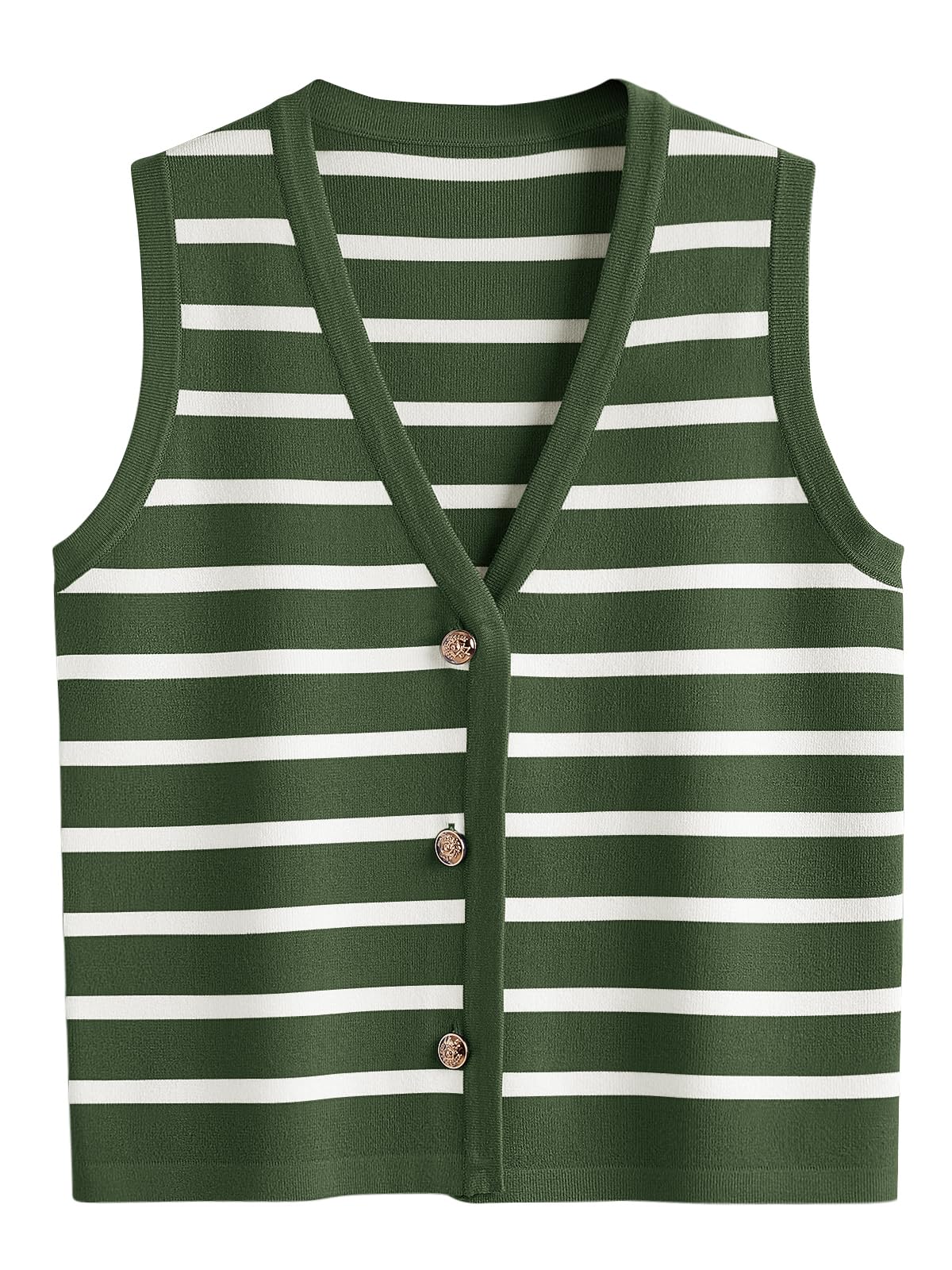 LILLUSORY Summer Vest Tops for Women, Striped Sweater Vests