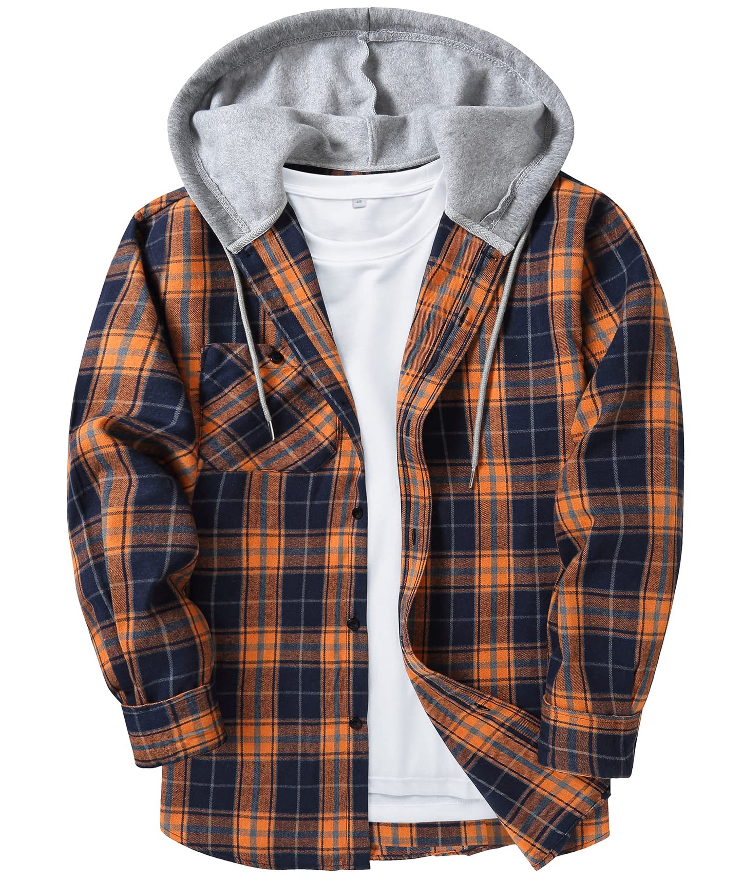 ZITY Men's Flannel Hoodie Shirts