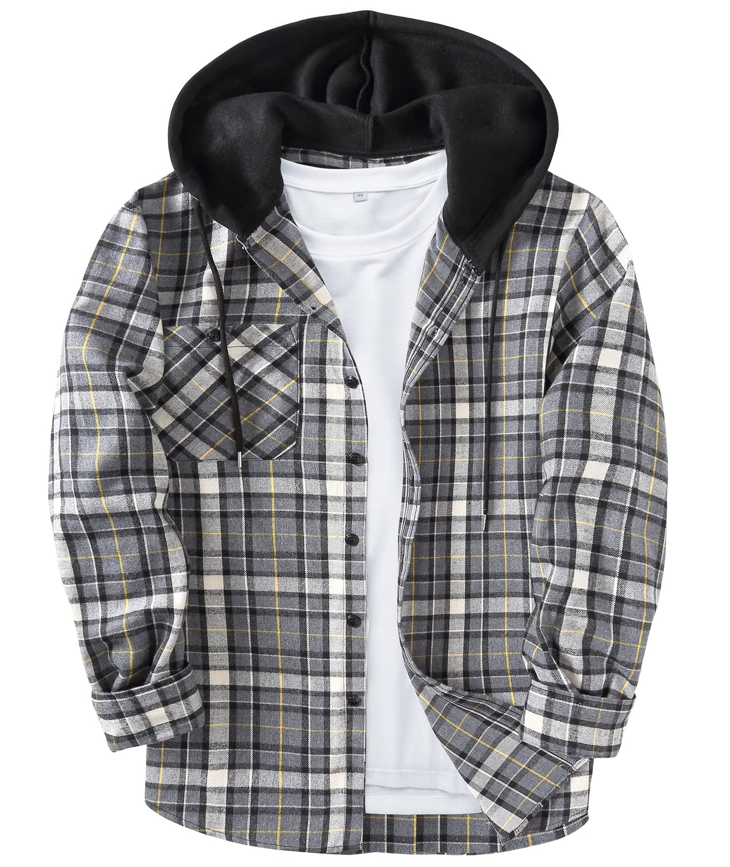 ZITY Men's Flannel Hoodie Shirts