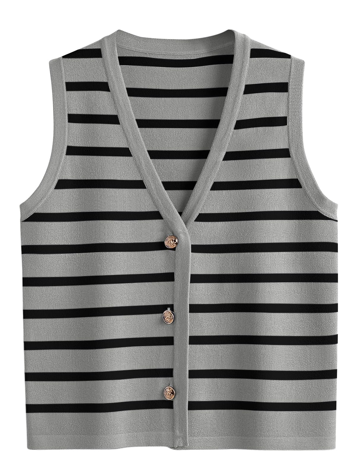 LILLUSORY Summer Vest Tops for Women, Striped Sweater Vests
