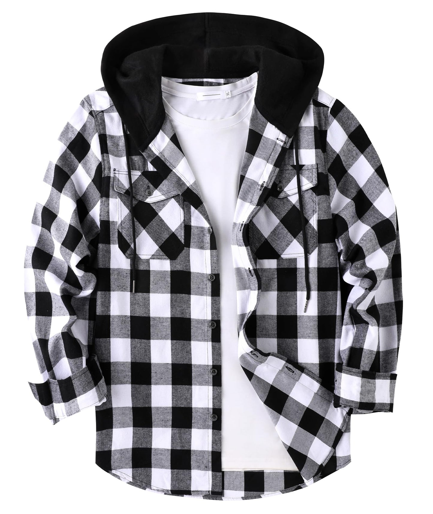 ZITY Men's Flannel Hoodie Shirts