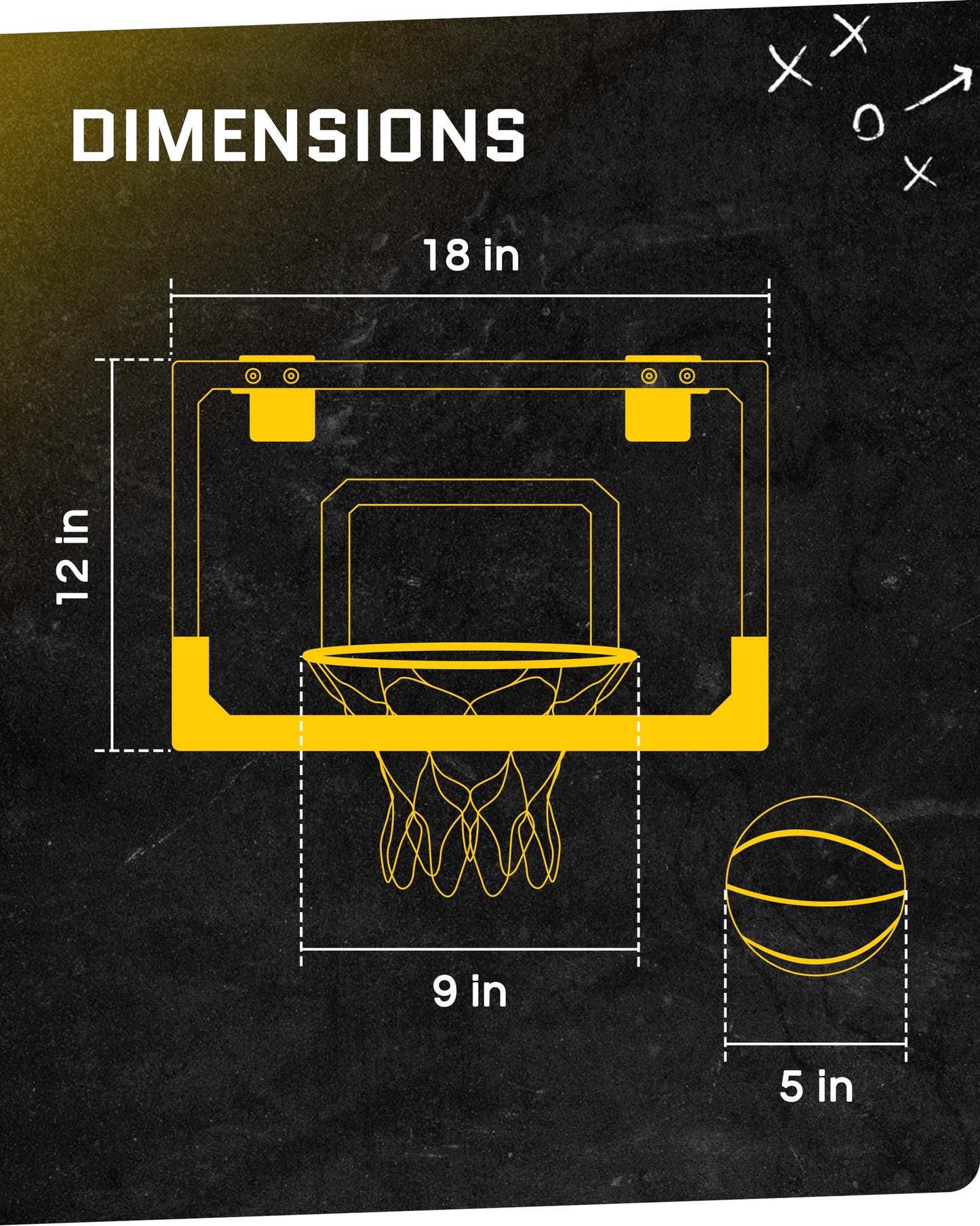 SKLZ Pro Mini Indoor Basketball Hoop - Over The Door – Portable