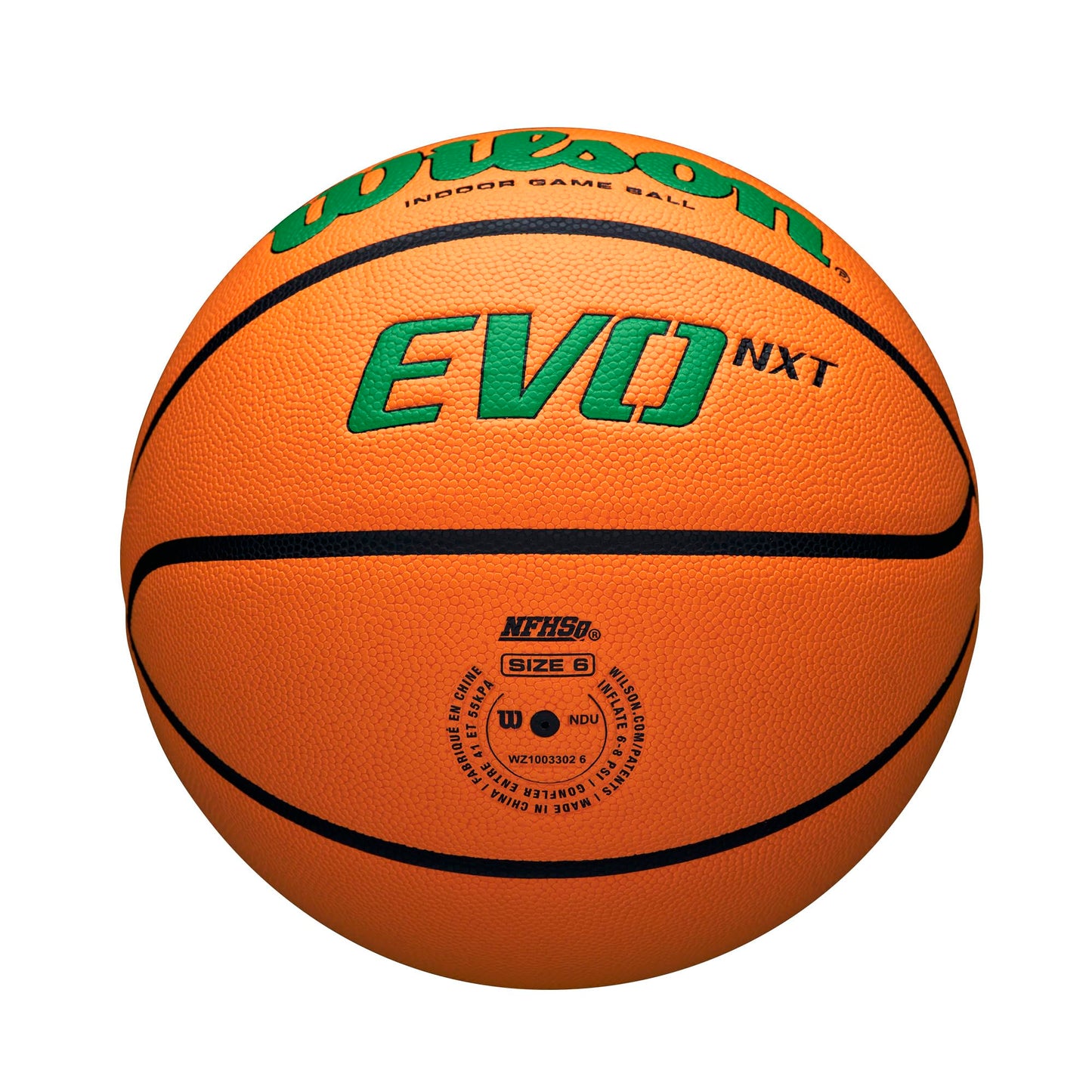 WILSON NCAA Evo NXT Official Indoor Game Basketballs - Sizes 6 and 7