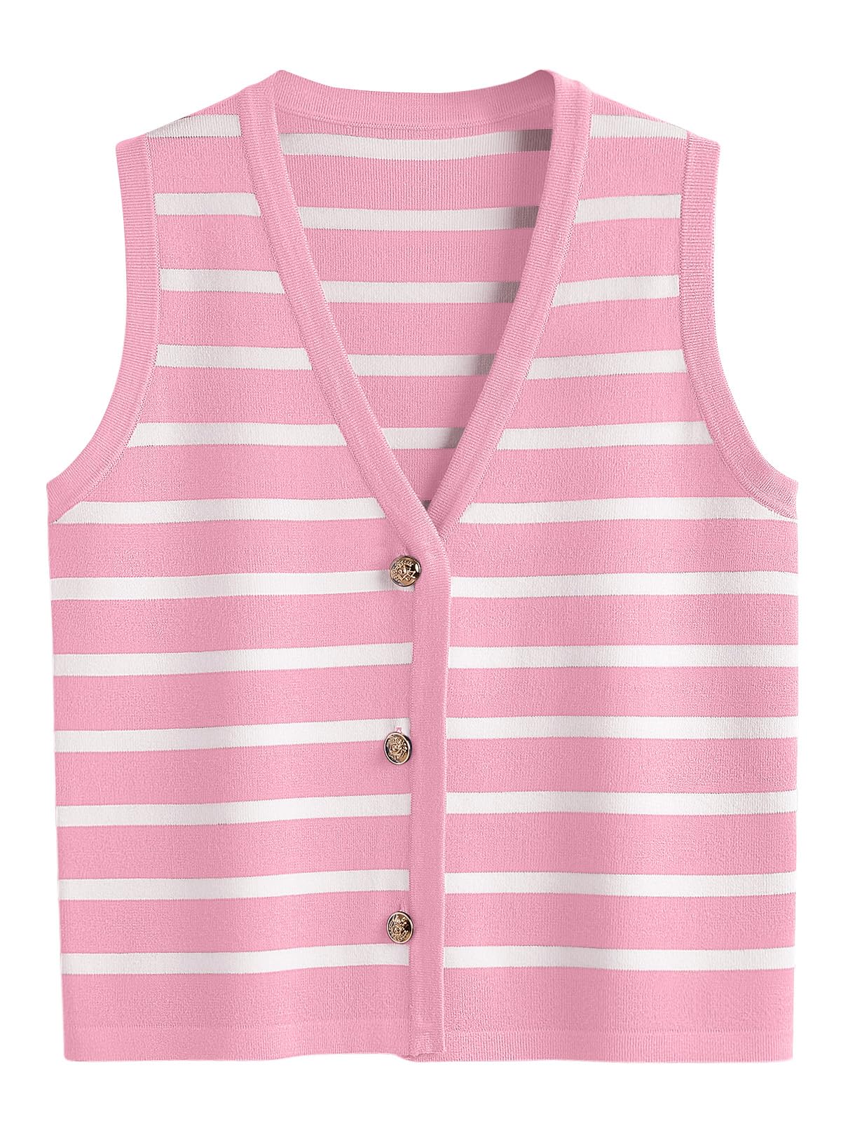 LILLUSORY Summer Vest Tops for Women, Striped Sweater Vests