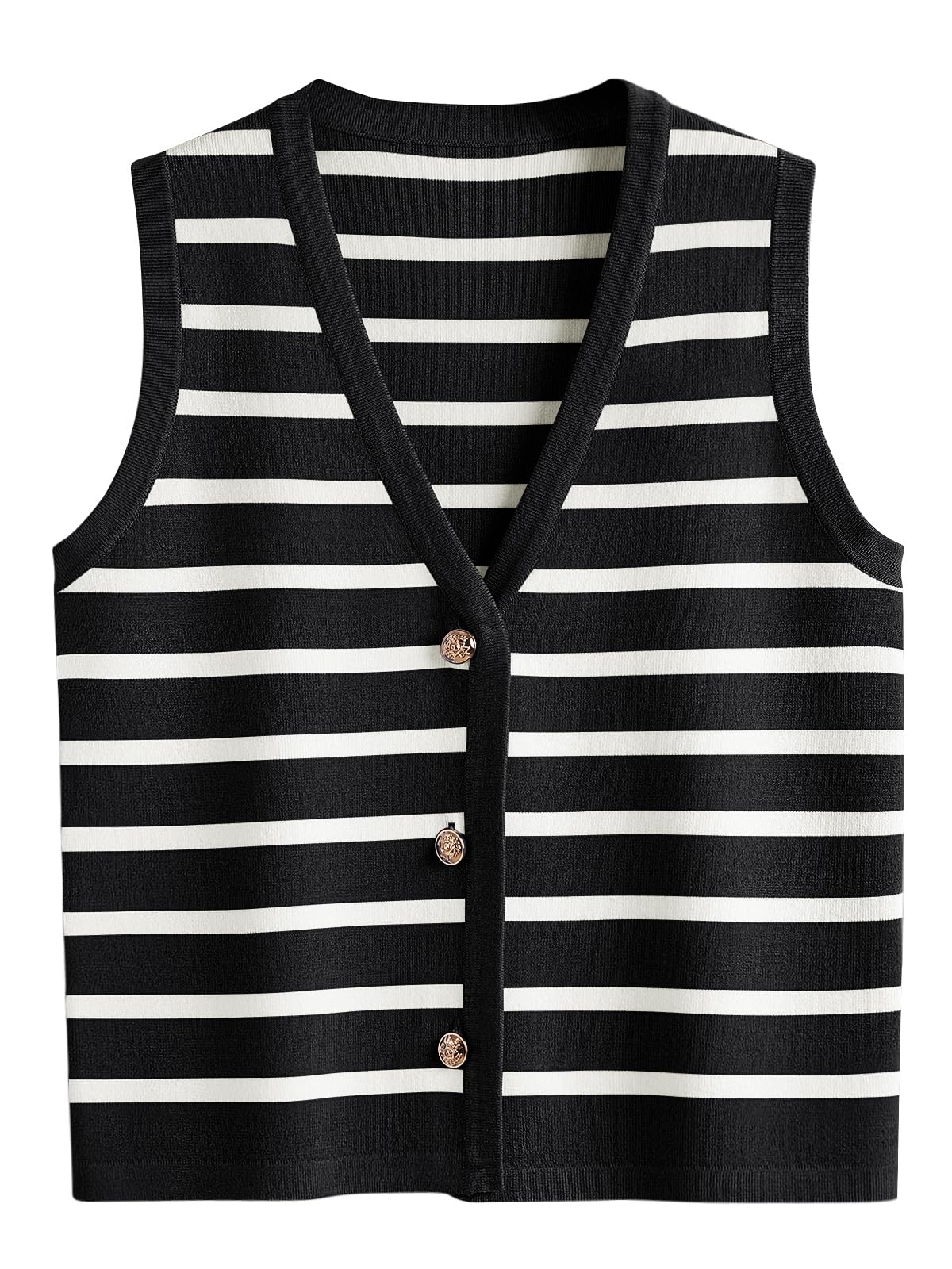 LILLUSORY Summer Vest Tops for Women, Striped Sweater Vests