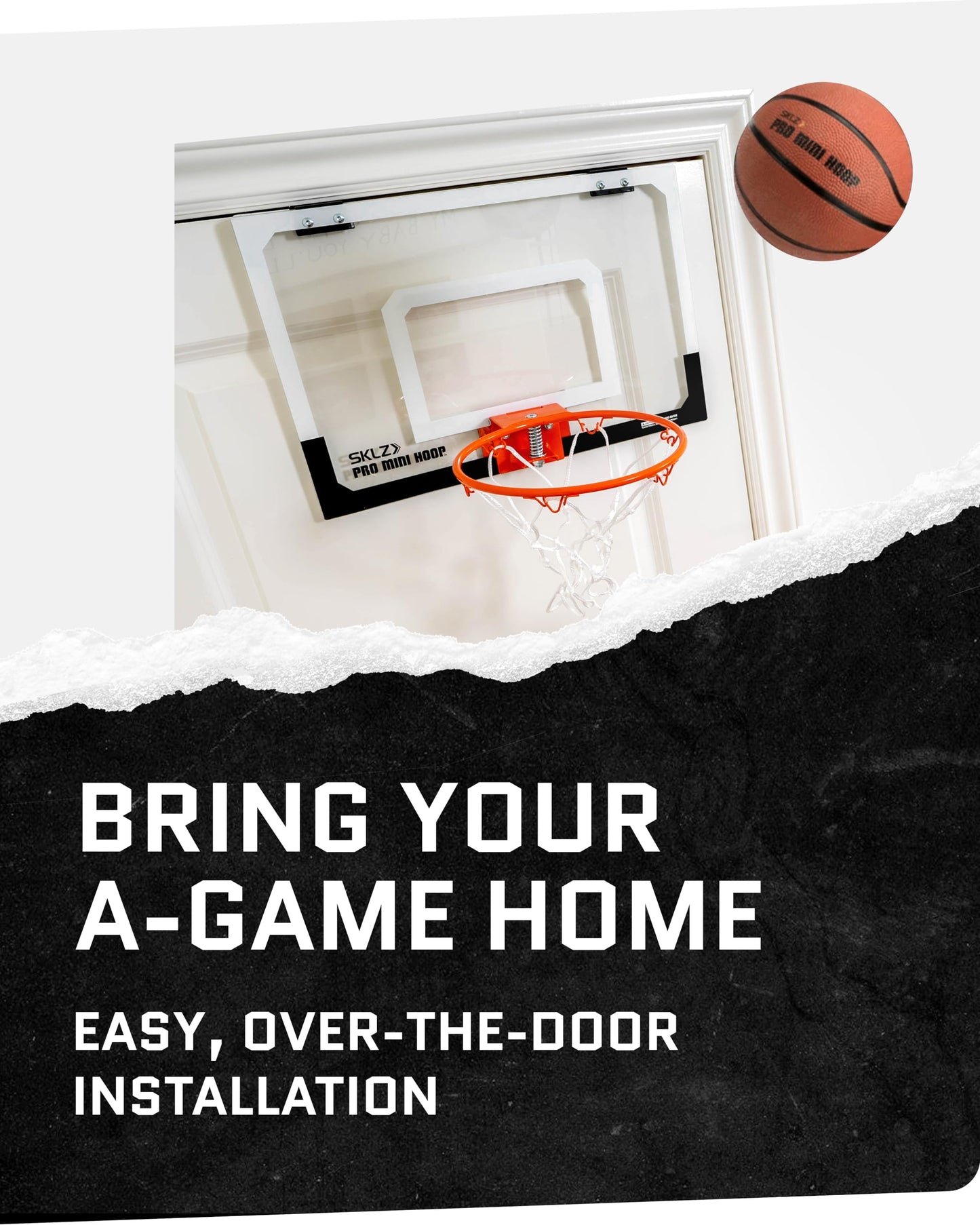 SKLZ Pro Mini Indoor Basketball Hoop - Over The Door – Portable