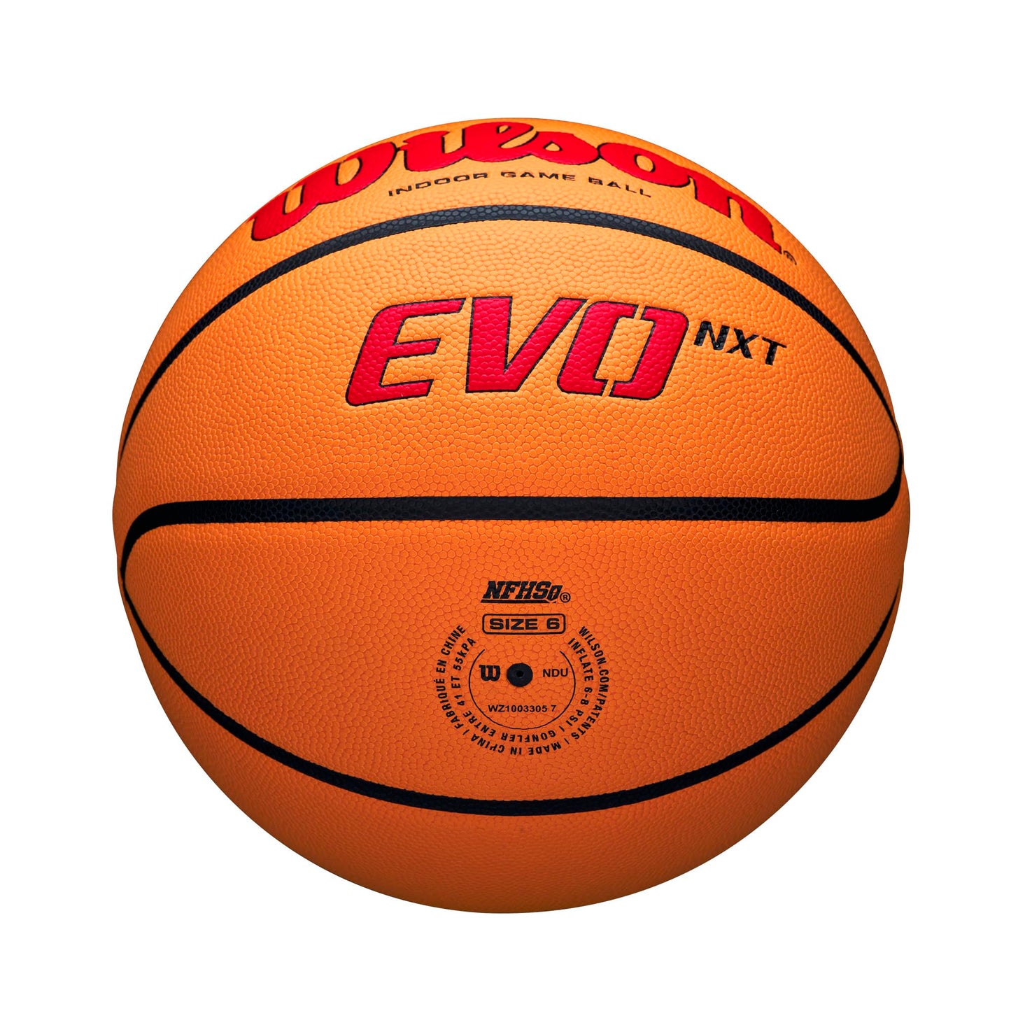 WILSON NCAA Evo NXT Official Indoor Game Basketballs - Sizes 6 and 7