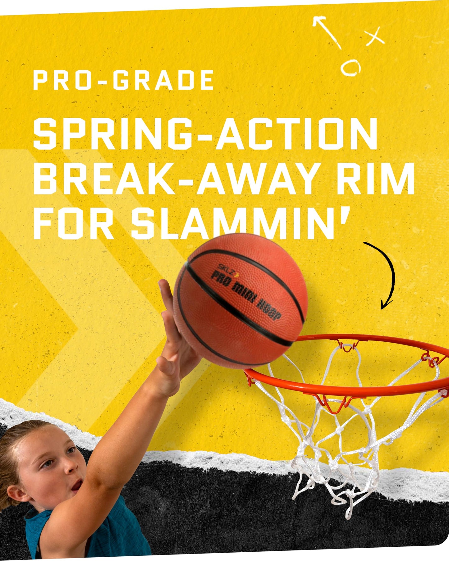 SKLZ Pro Mini Indoor Basketball Hoop - Over The Door – Portable