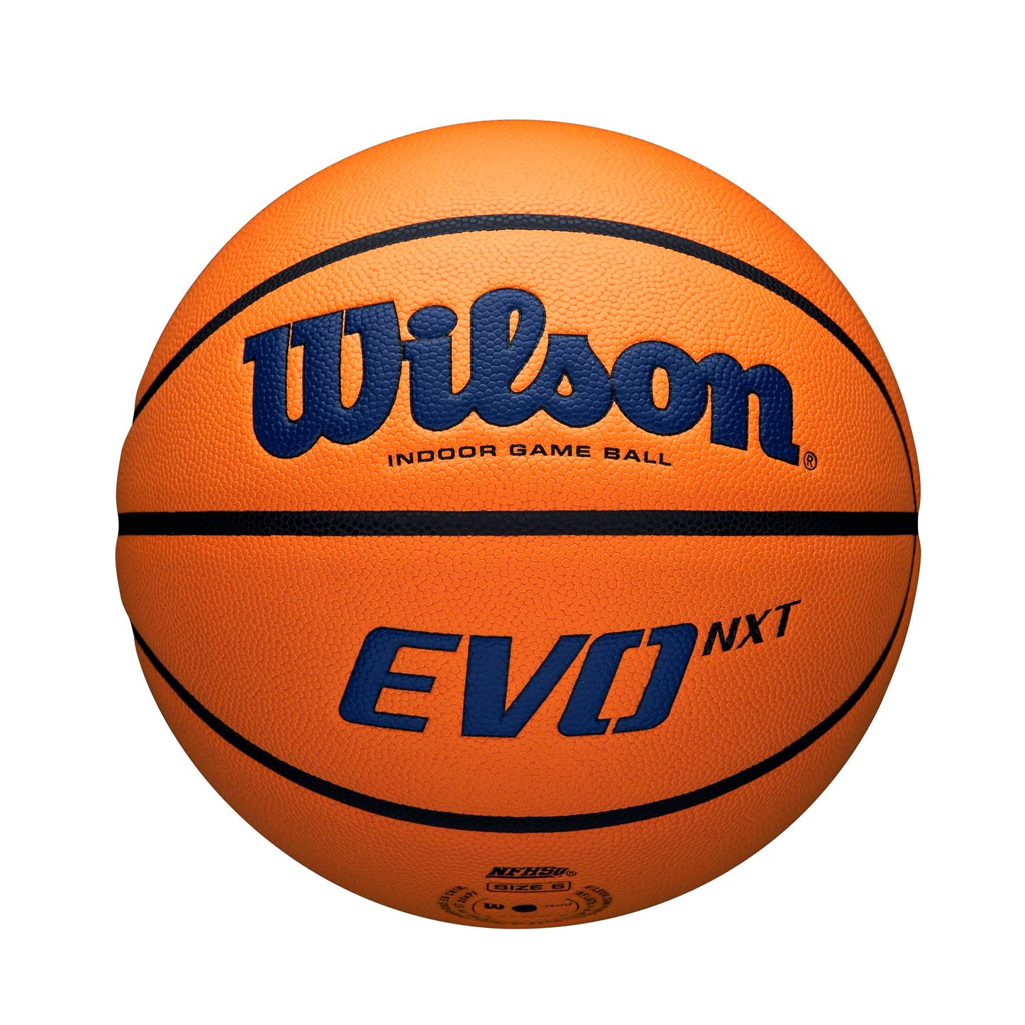 WILSON NCAA Evo NXT Official Indoor Game Basketballs - Sizes 6 and 7