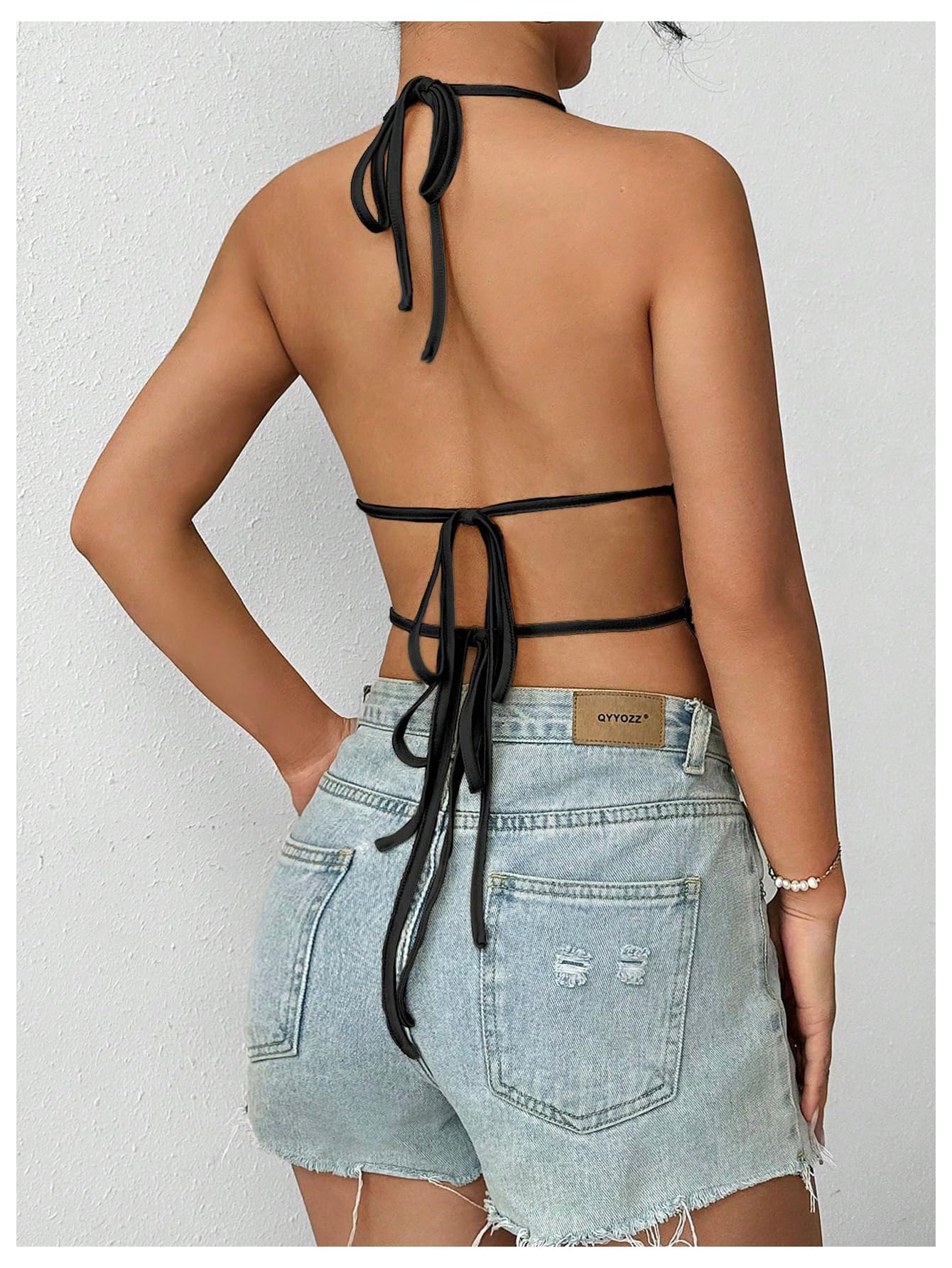 SOLY HUX Open Back Halter Tops for Women