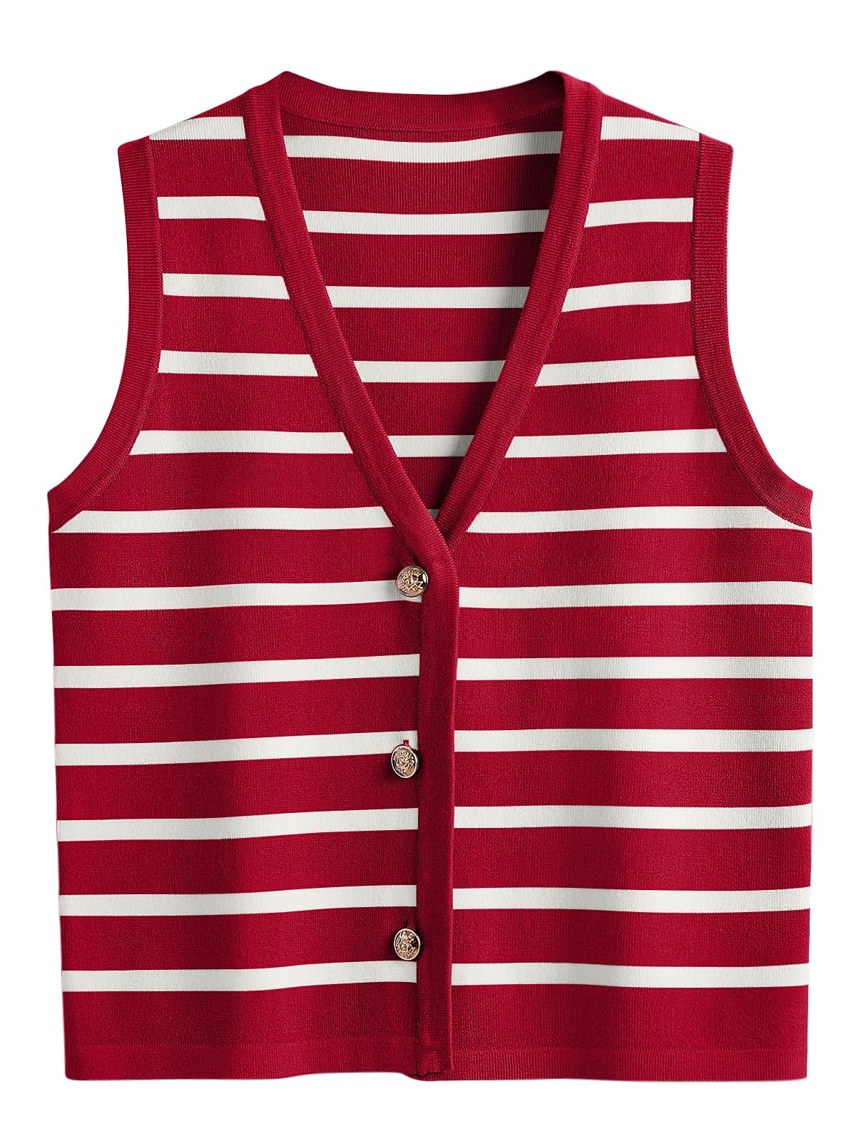LILLUSORY Summer Vest Tops for Women, Striped Sweater Vests