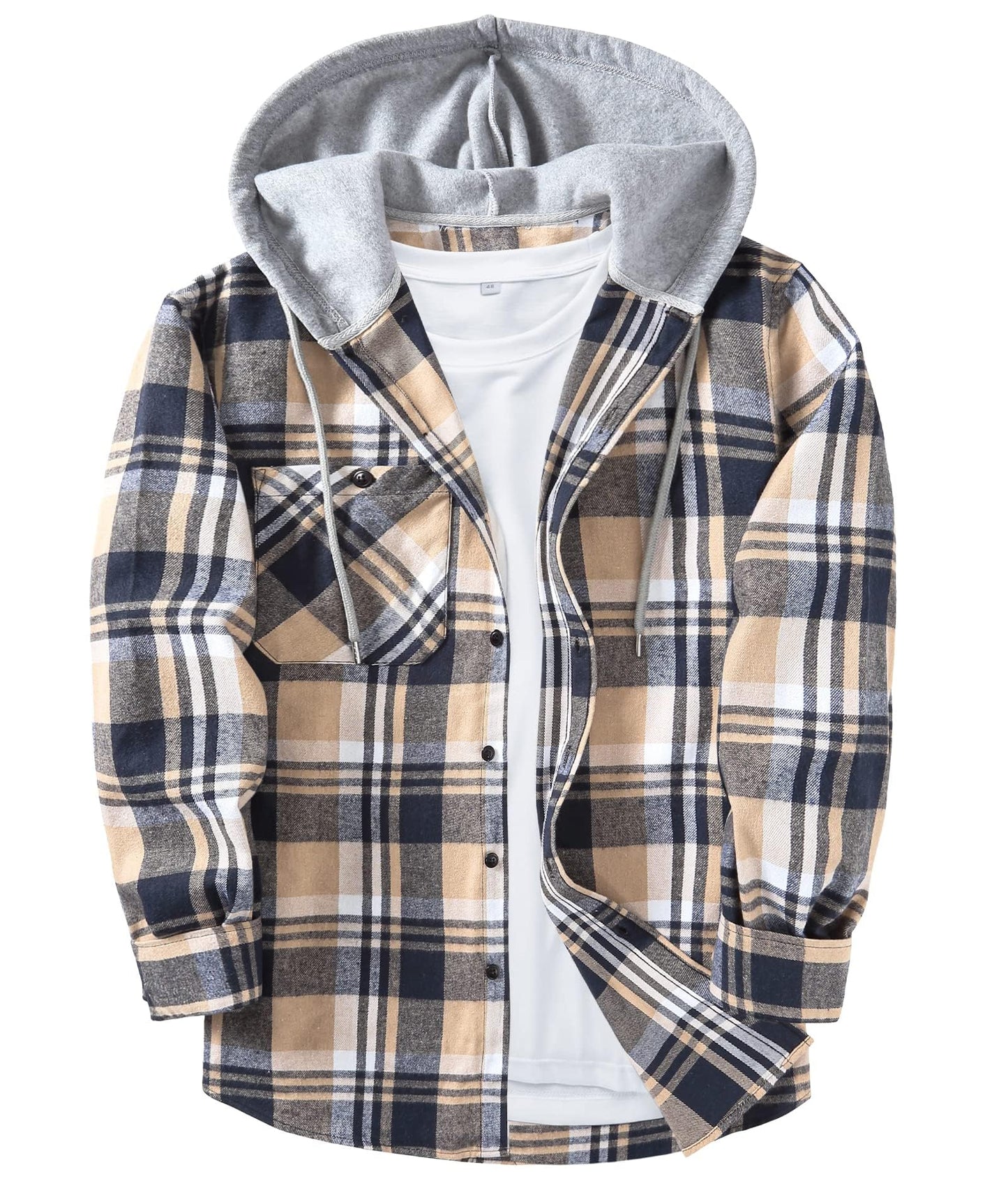 ZITY Men's Flannel Hoodie Shirts