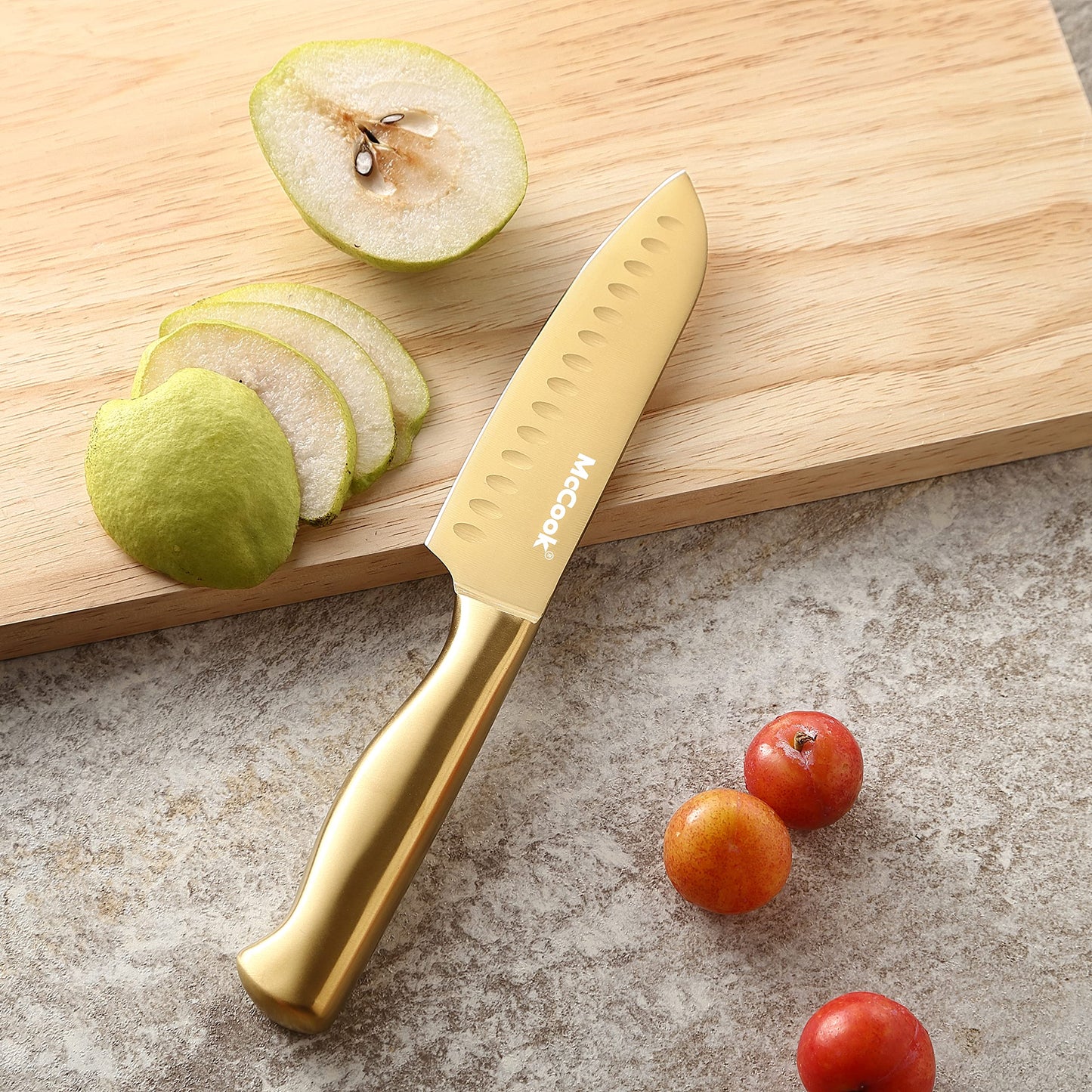 McCook® Knife Sets, German Stainless Steel Kitchen Knife Block Sets with Built-in Sharpener