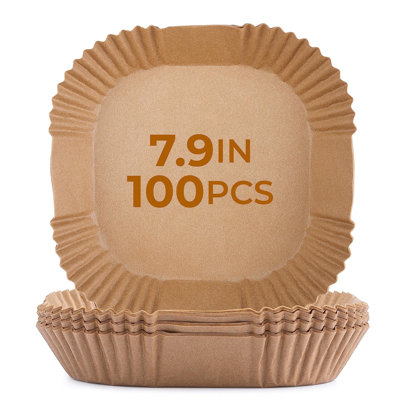Disposable Air Fryer Liners 8 Inches - 100 Pcs Square/Round shaped, Fit for 5-8qt