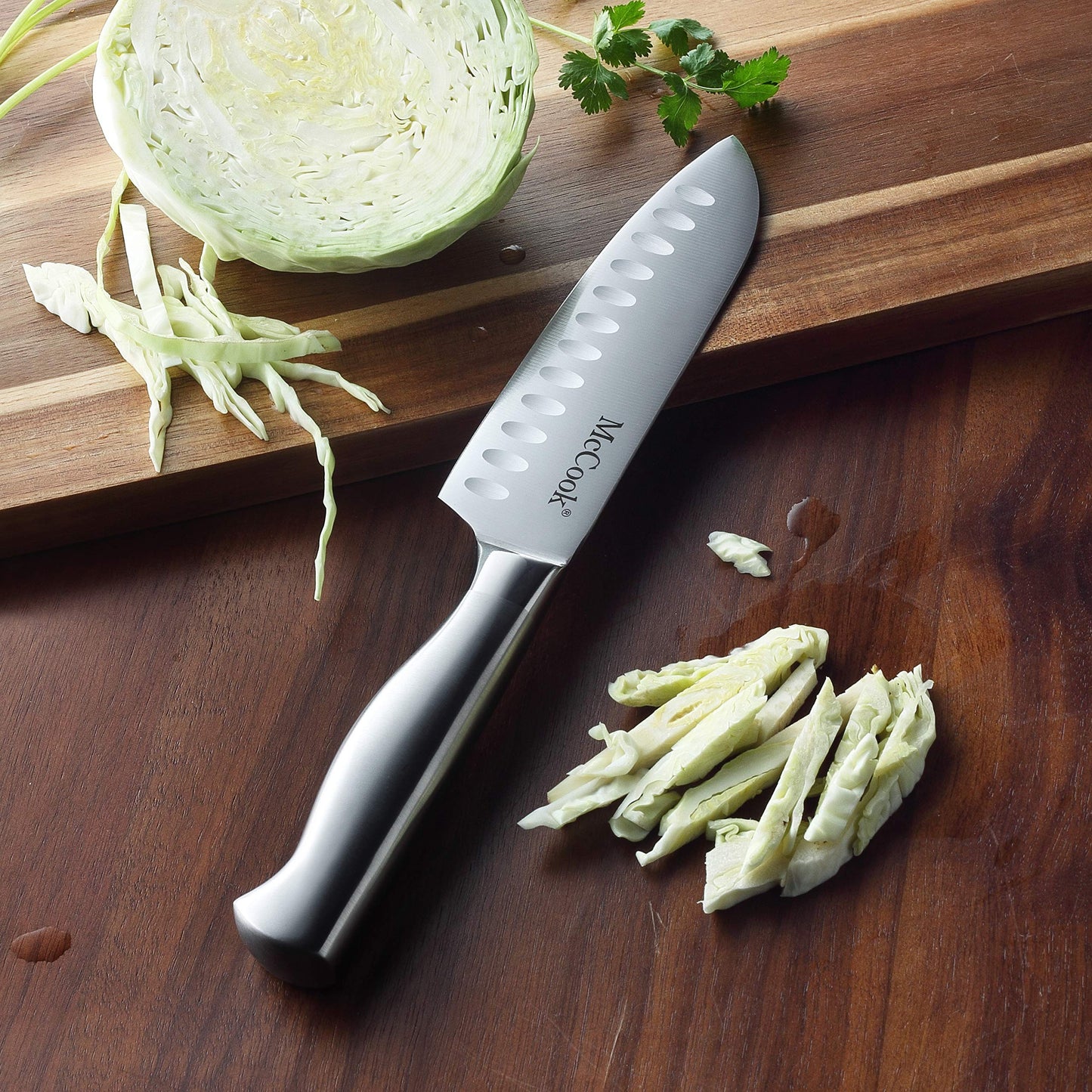 McCook® Knife Sets, German Stainless Steel Kitchen Knife Block Sets with Built-in Sharpener