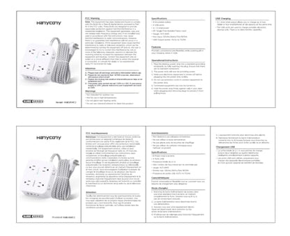 Surge Protector Power Strip - HANYCONY 8 Outlets 4 USB (2 USB C) Charging Ports- Multi Plug Outlet Extender, 5Ft