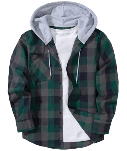 ZITY Men's Flannel Hoodie Shirts